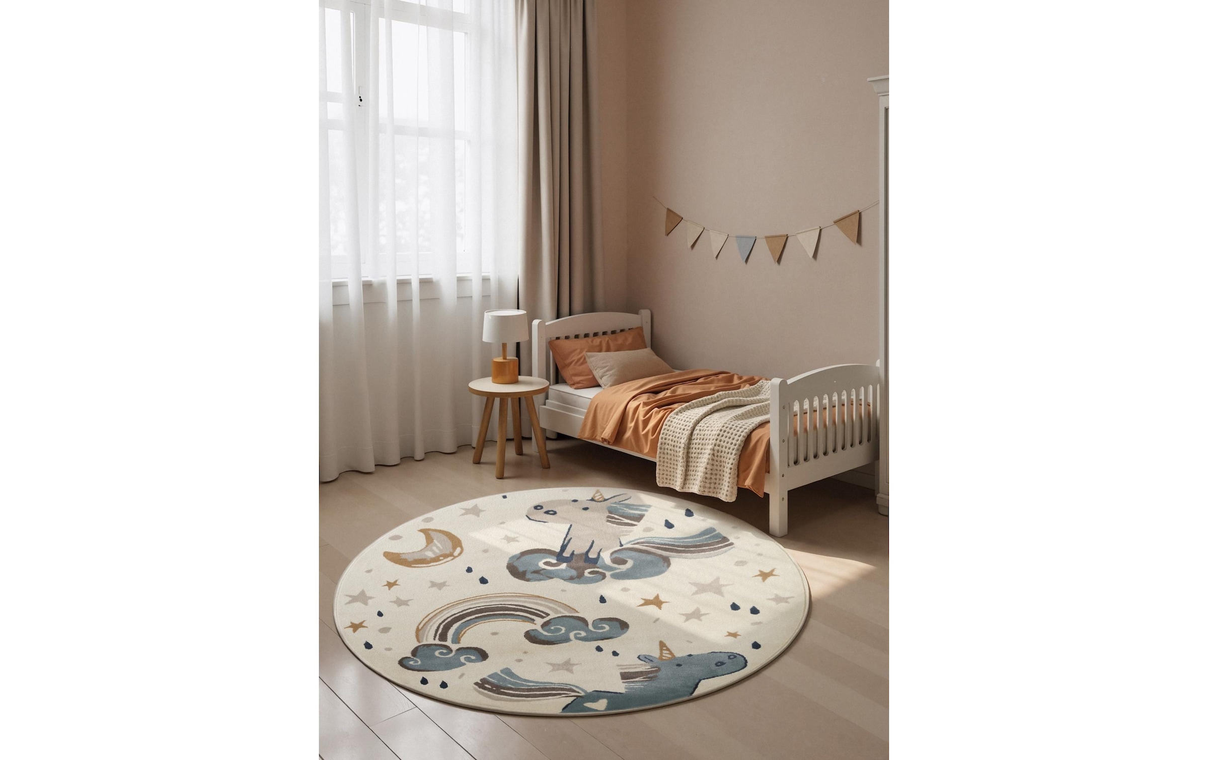 HANSE Home Kinderteppich »Einhorn« rund 10 mm Höhe Pflegeleicht, Weich, Kinderzimmer, Spielteppich, Spielunterlage