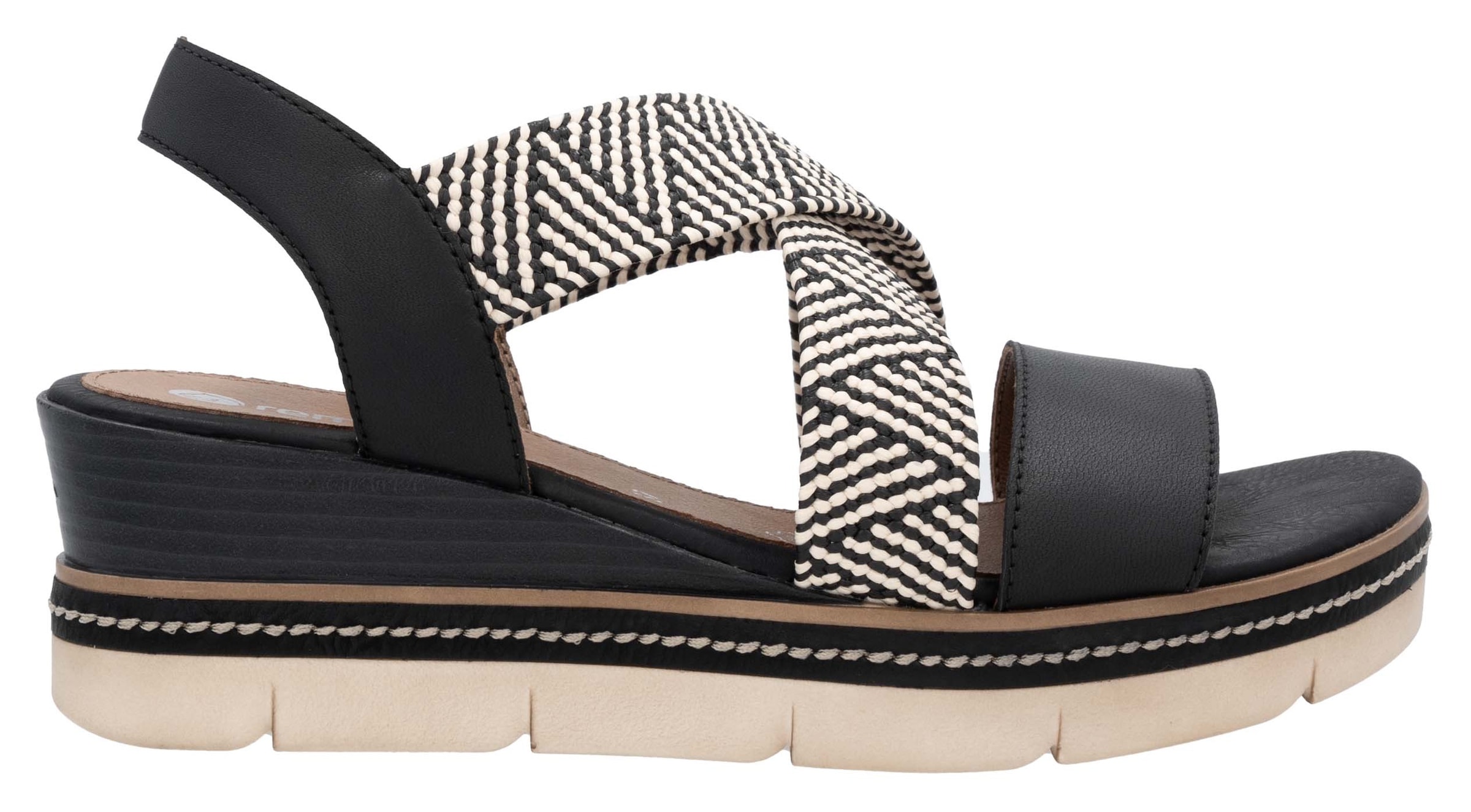 Remonte Sandales compensées  , Riemchensandale, Sommerschuh, Bequemschuh mit Muster
