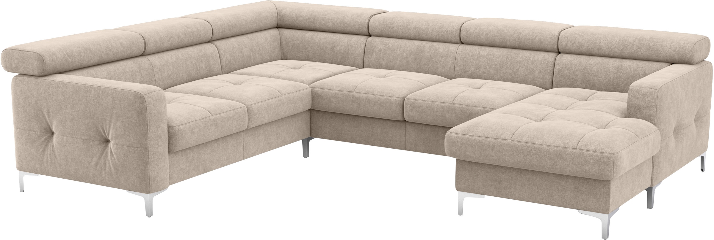 COTTA Wohnlandschaft »Sammy U-Form«, mit Kopfteilverstellung, optional mit Bettfunktion und Bettkasten