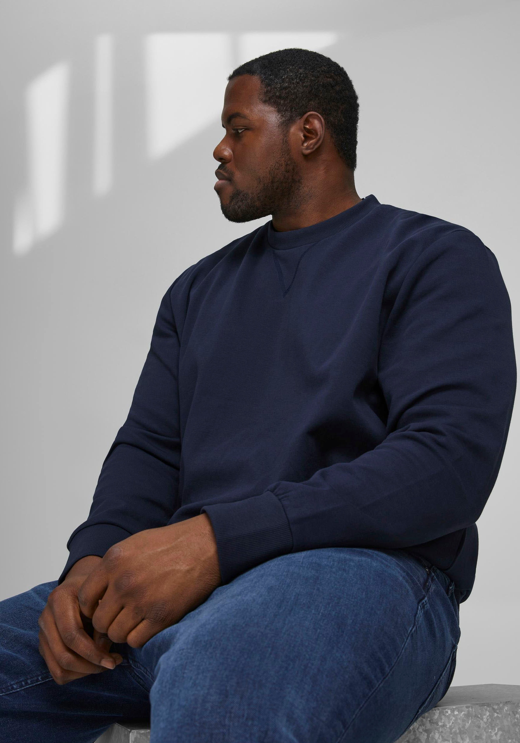 Jack & Jones PlusSize Sweatshirt »BASIC SWEAT CREW NECK«, (Packung)