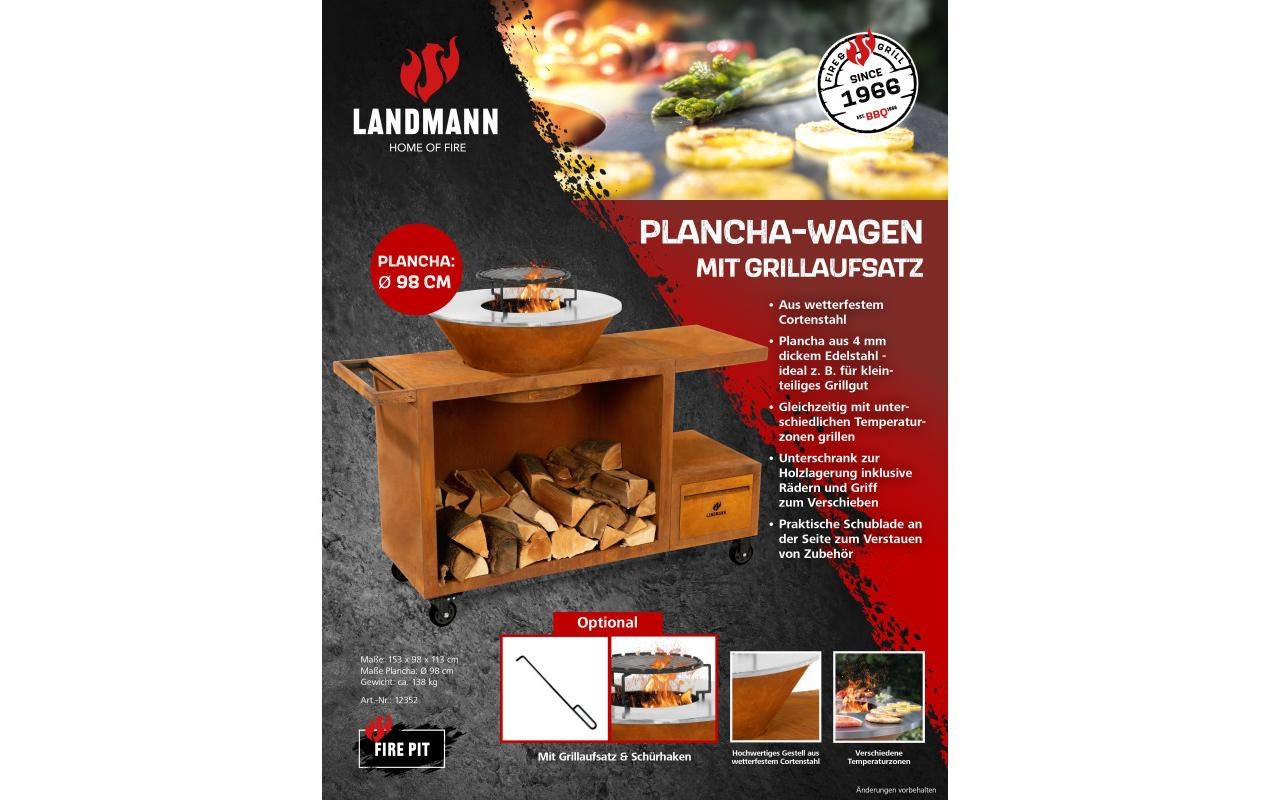 LANDMANN Feuerschale »mit Unterschrank 153 x 98 x 113 cm Cortenstahl«