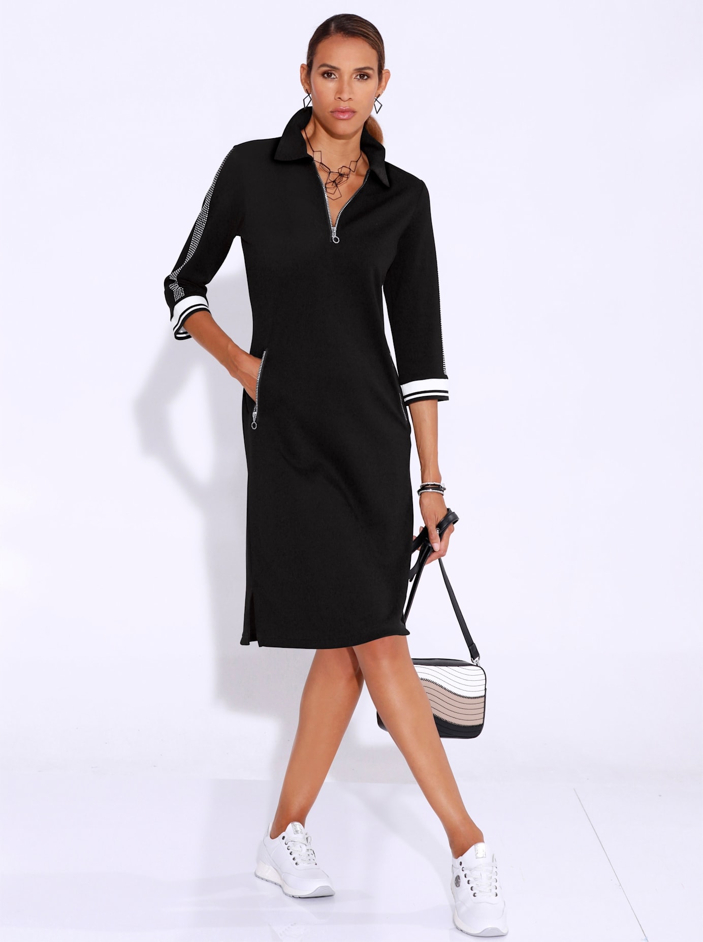 Image of creation L Shirtkleid "Modal-Mix-Kleid" Reissverschlusstasche