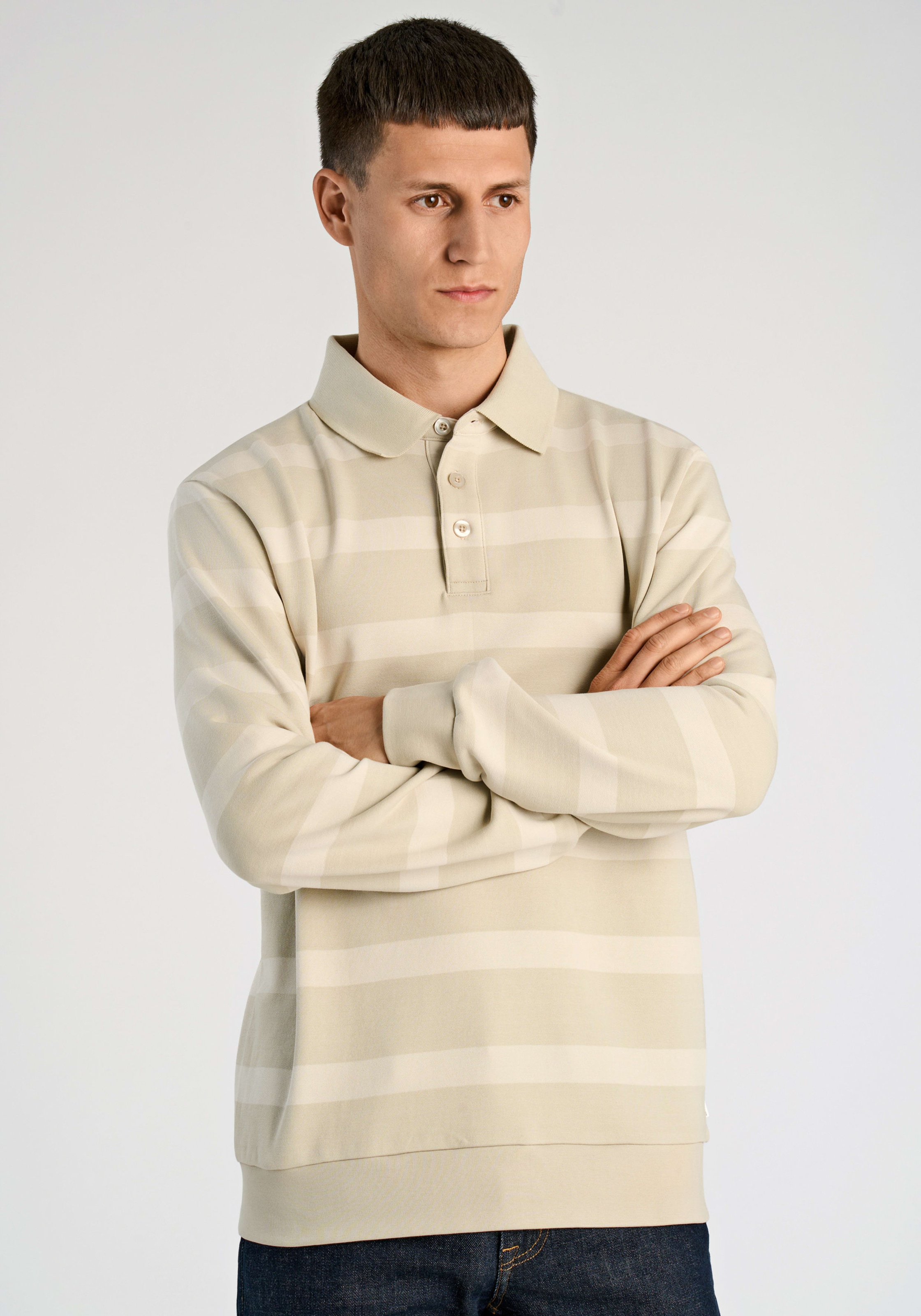 Image of LINDBERGH Sweatshirt, mit Colorblocking-Streifen und Polokragen