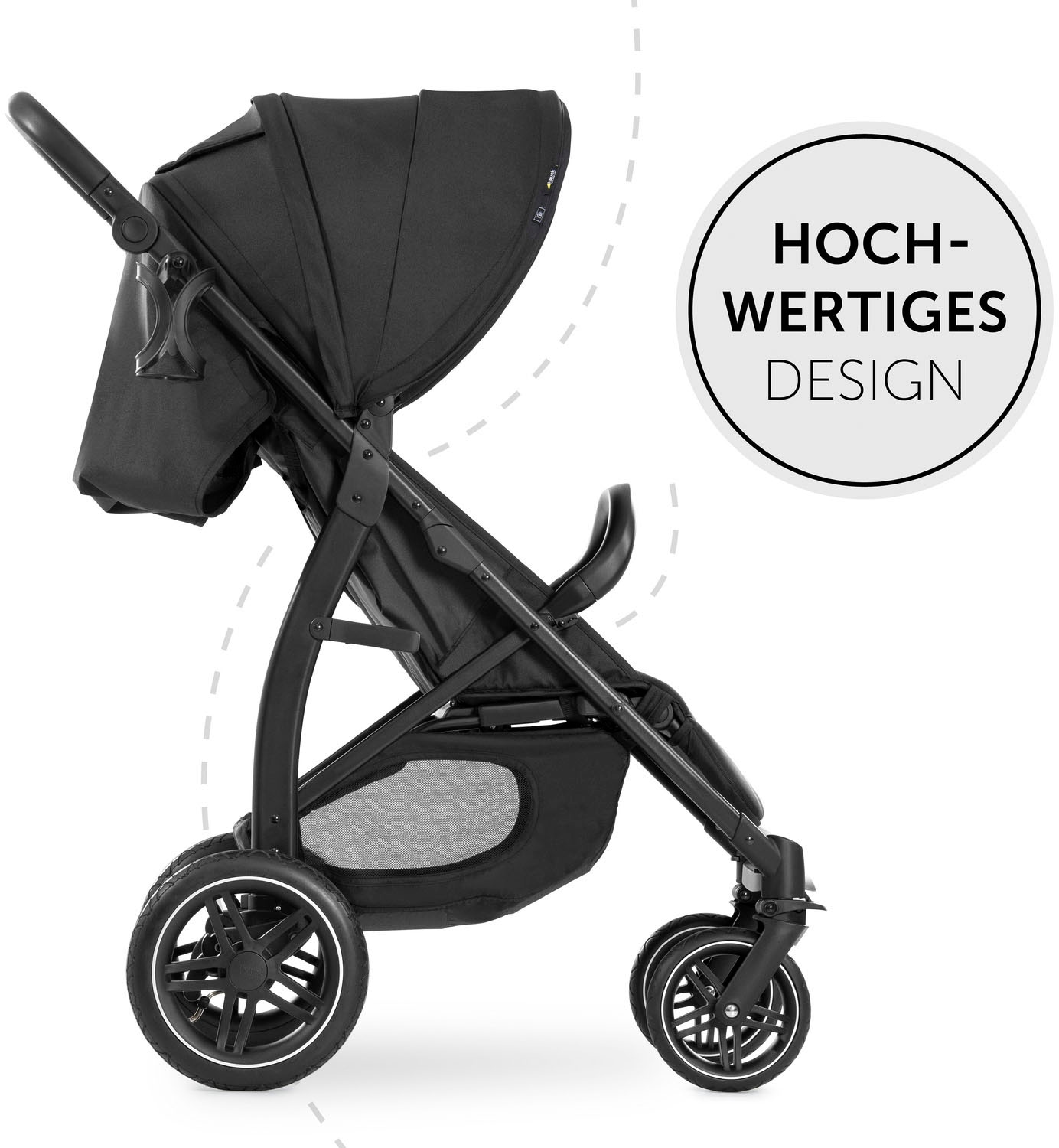 Hauck Poussette pour enfants »Rapid 4D Air, black« mit verlängerbarem 3-Zonen Verdeck