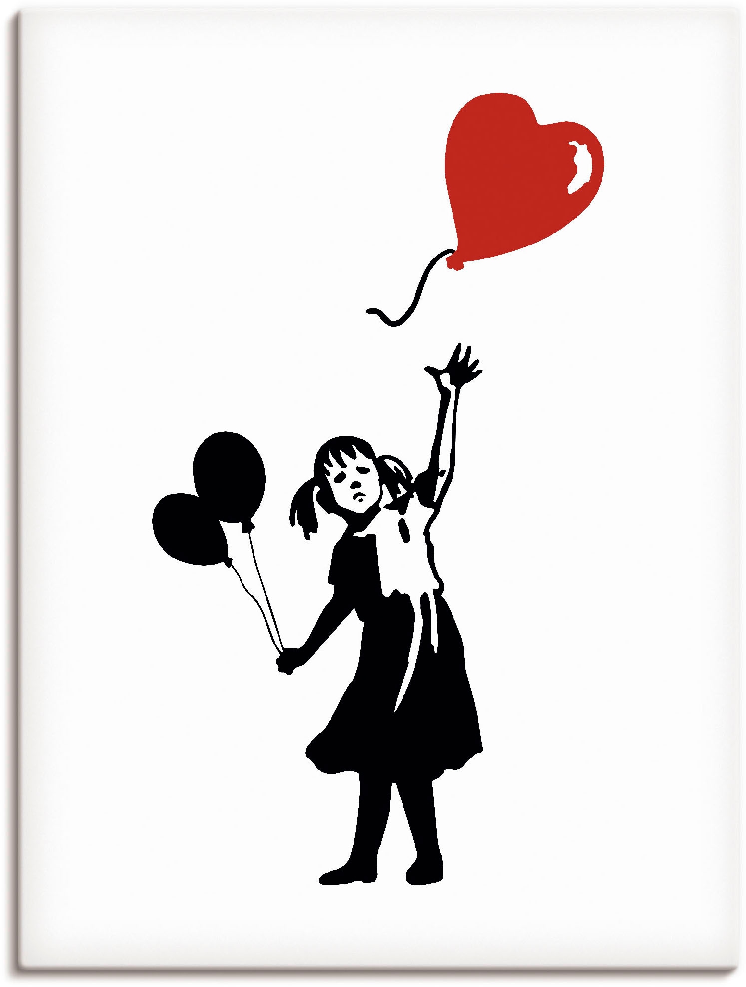 Image of Artland Leinwandbild "Silhouette Mädchen Ballon Herz" Bilder von Kindern 1 Stk. tlg. auf Holzrahmen gespannt