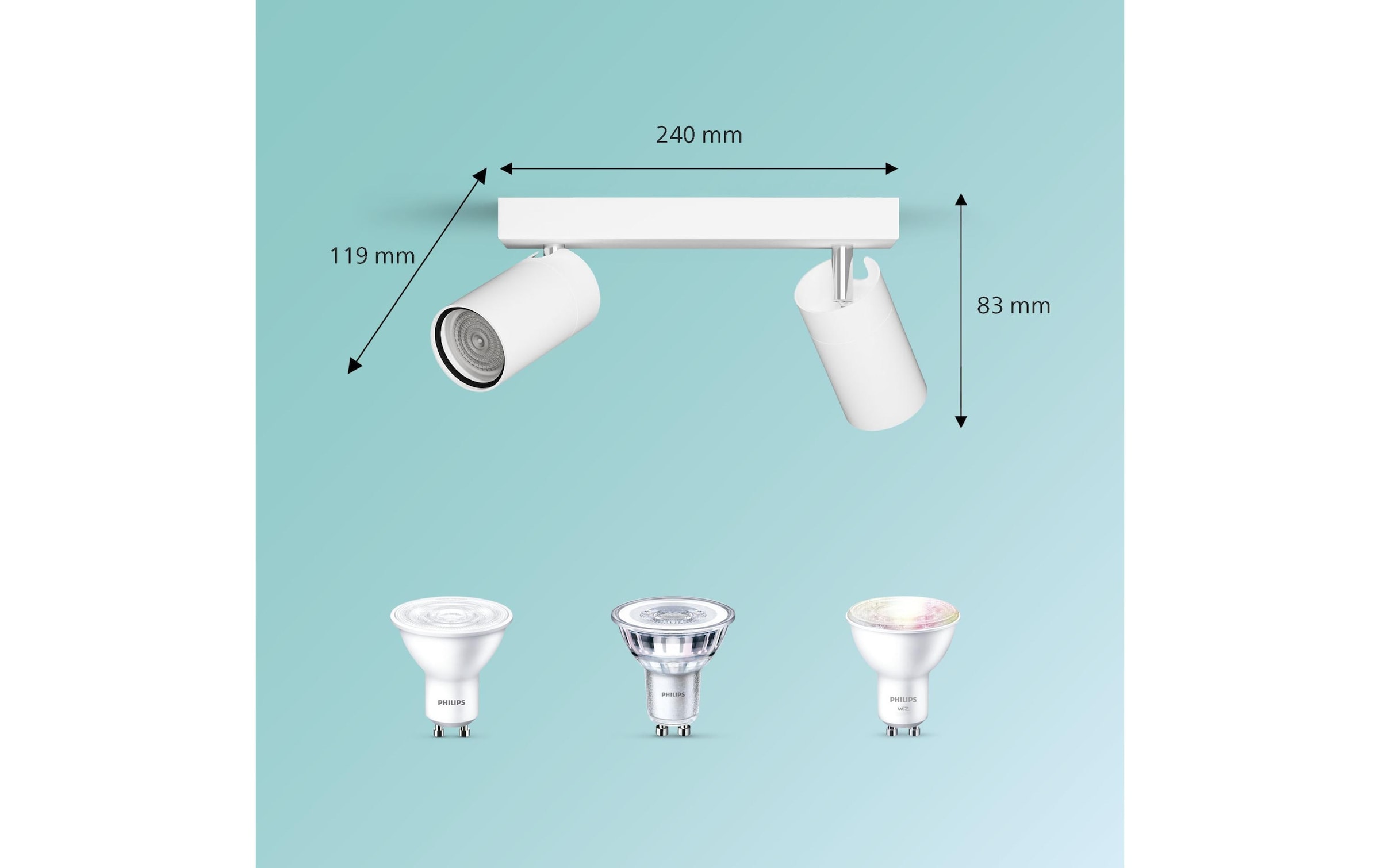 Philips LED Deckenspot »Idris GU10, IP44 Weiss, ohne Leuchtmittel«, 1 flammig