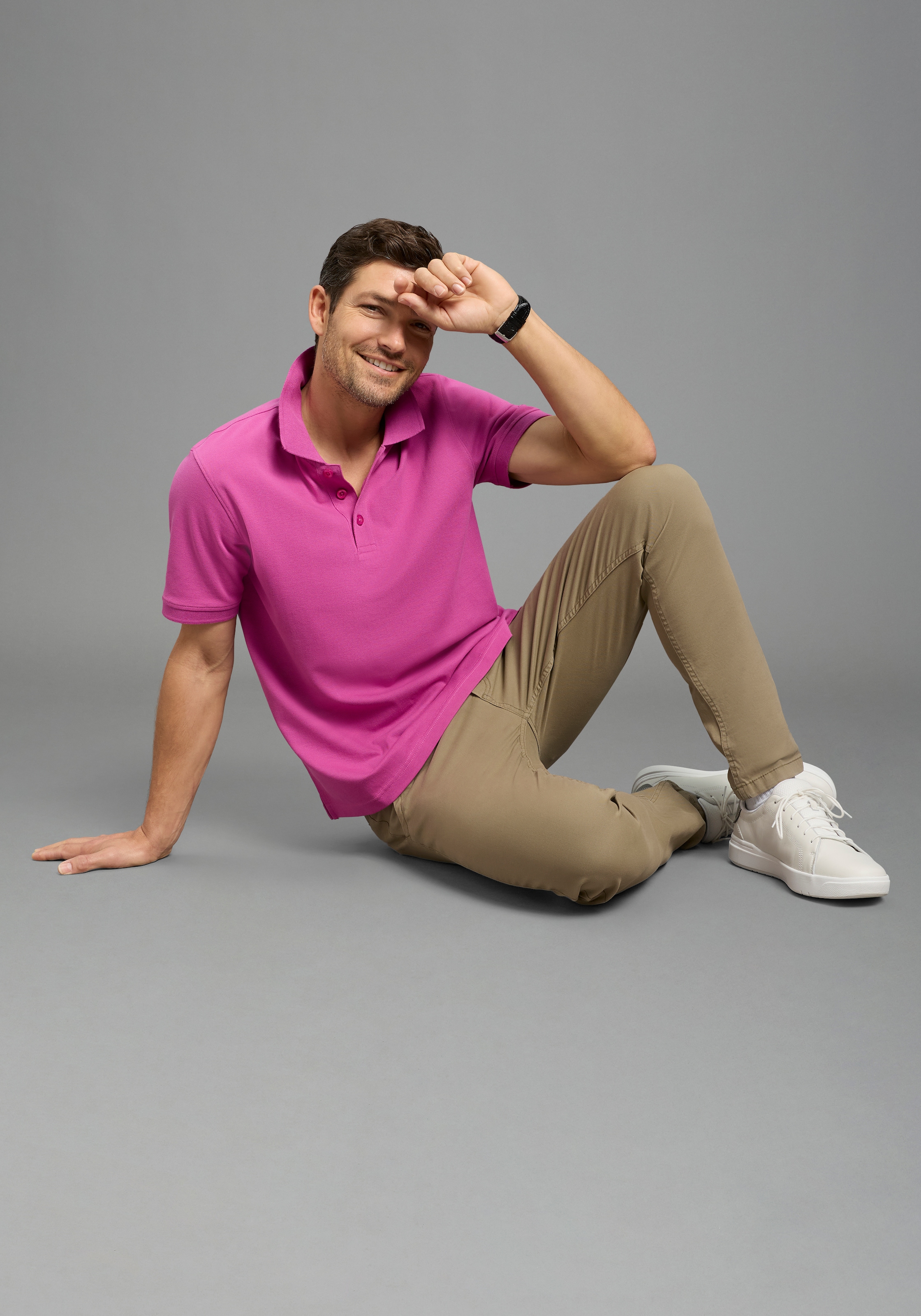 Man's World Polo manches courtes, coupe ample, uni