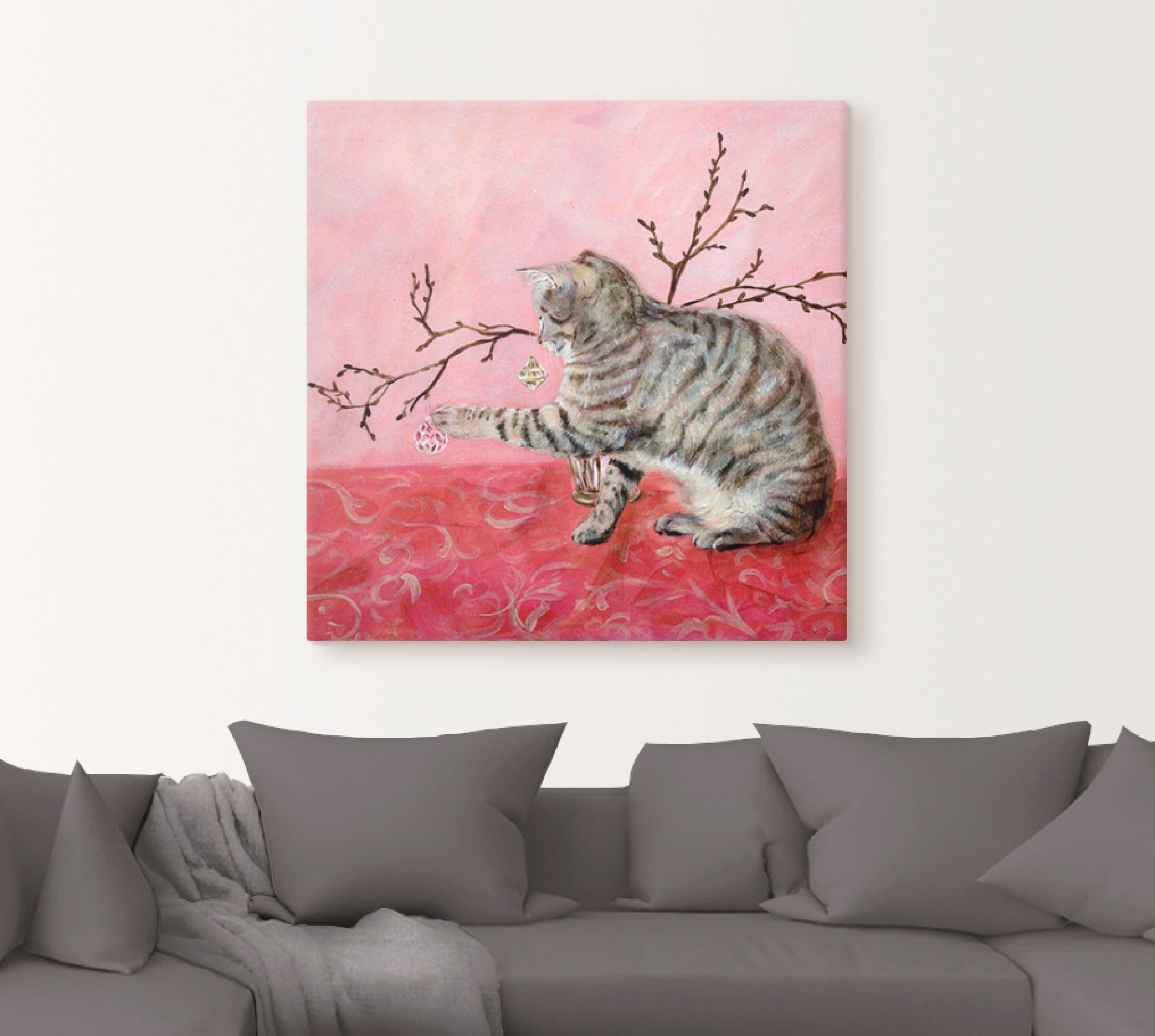 Artland Tableau sur toile »Katzenspiel« Animaux de compagnie 1 cuis tlg. auf Holzrahmen gespannt