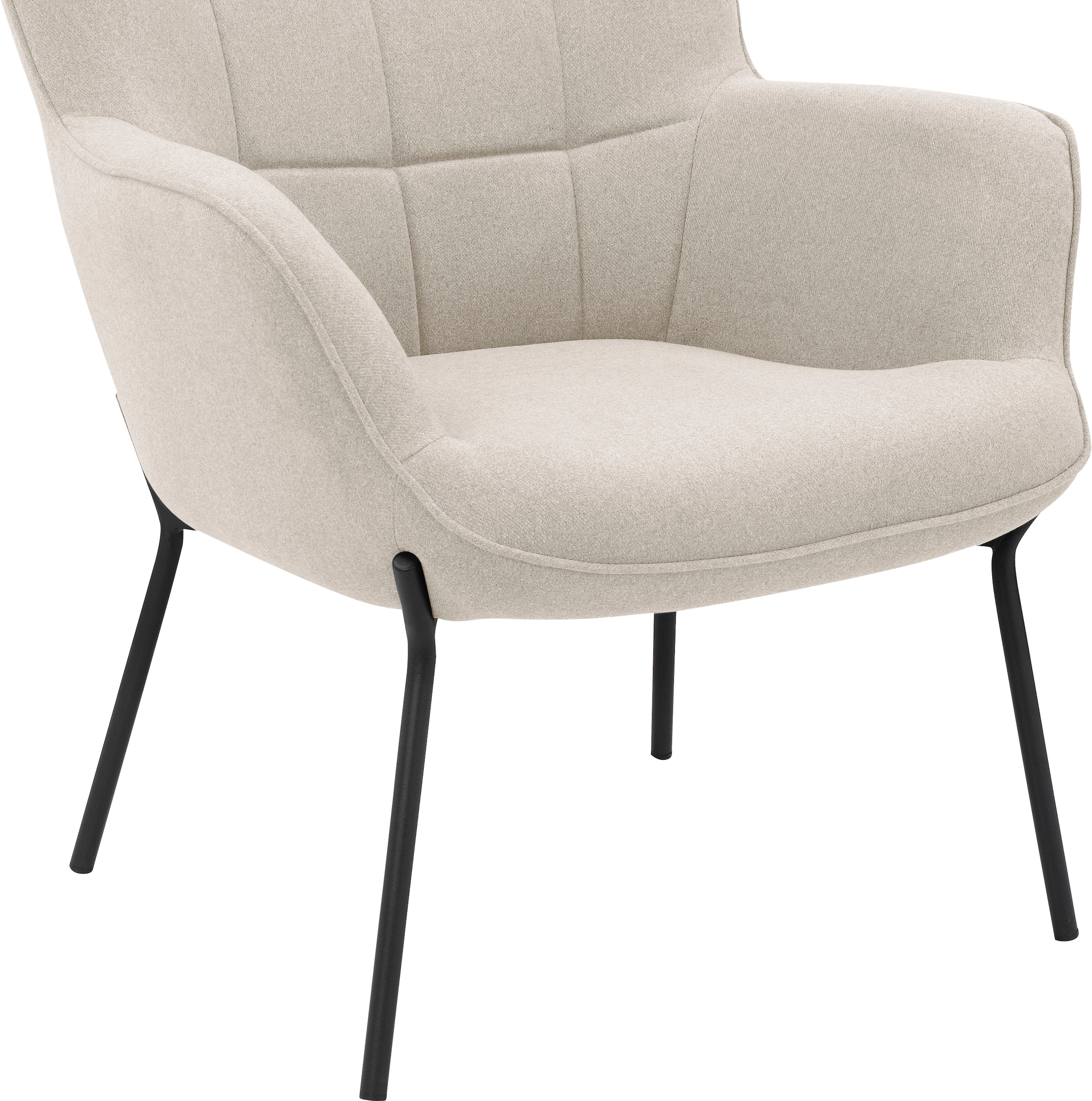 GOODproduct Loungesessel »Luukas, Ohrensessel mit Metallbeinen,«, (1 St.), Stoff recyceltes Polyester, Sitz und Rücken gepolstert, Sitzhöhe 46 cm