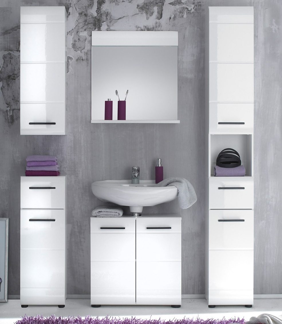 welltime Hochschrank »Sovana«, Badezimmerschrank in Hochglanzoptik - (B/T/H) 30/31/182 cm