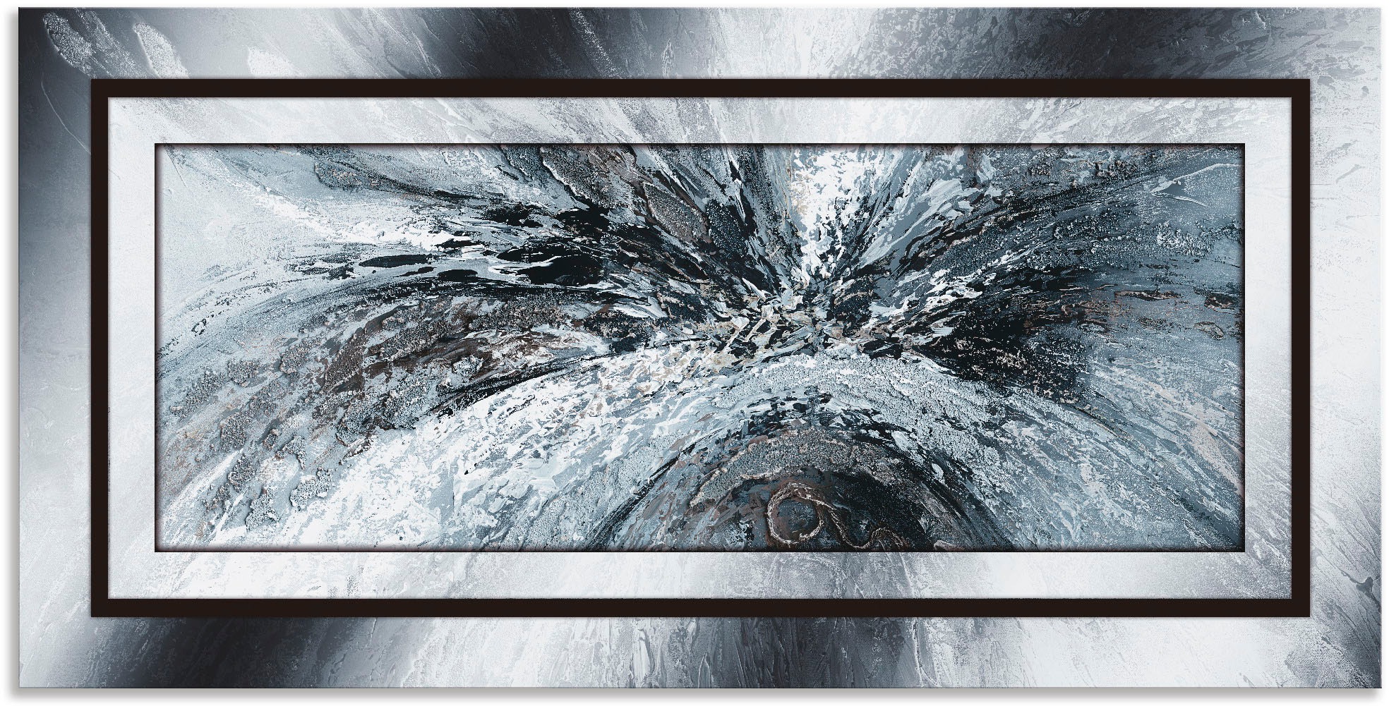 Image of Artland Wandbild »Schwarz - weiss abstrakt 1«, Muster, (1 St.), in vielen Grössen & Produktarten - Alubild / Outdoorbild für den Aussenbereich, Leinwandbild, Poster, Wandaufkleber / Wandtattoo auch für Badezimmer geeignet bei Ackermann Versand Schweiz