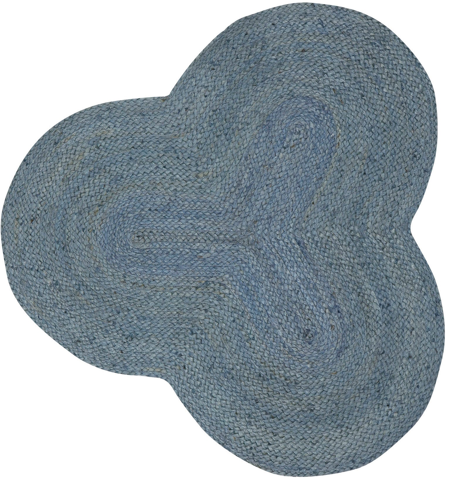 Image of carpetfine Teppich "Alia Juteteppich" wolkenförmig 10 mm Höhe handgewebt aus Jute, Naturteppich, Sonderform blau, Boho Style, uni