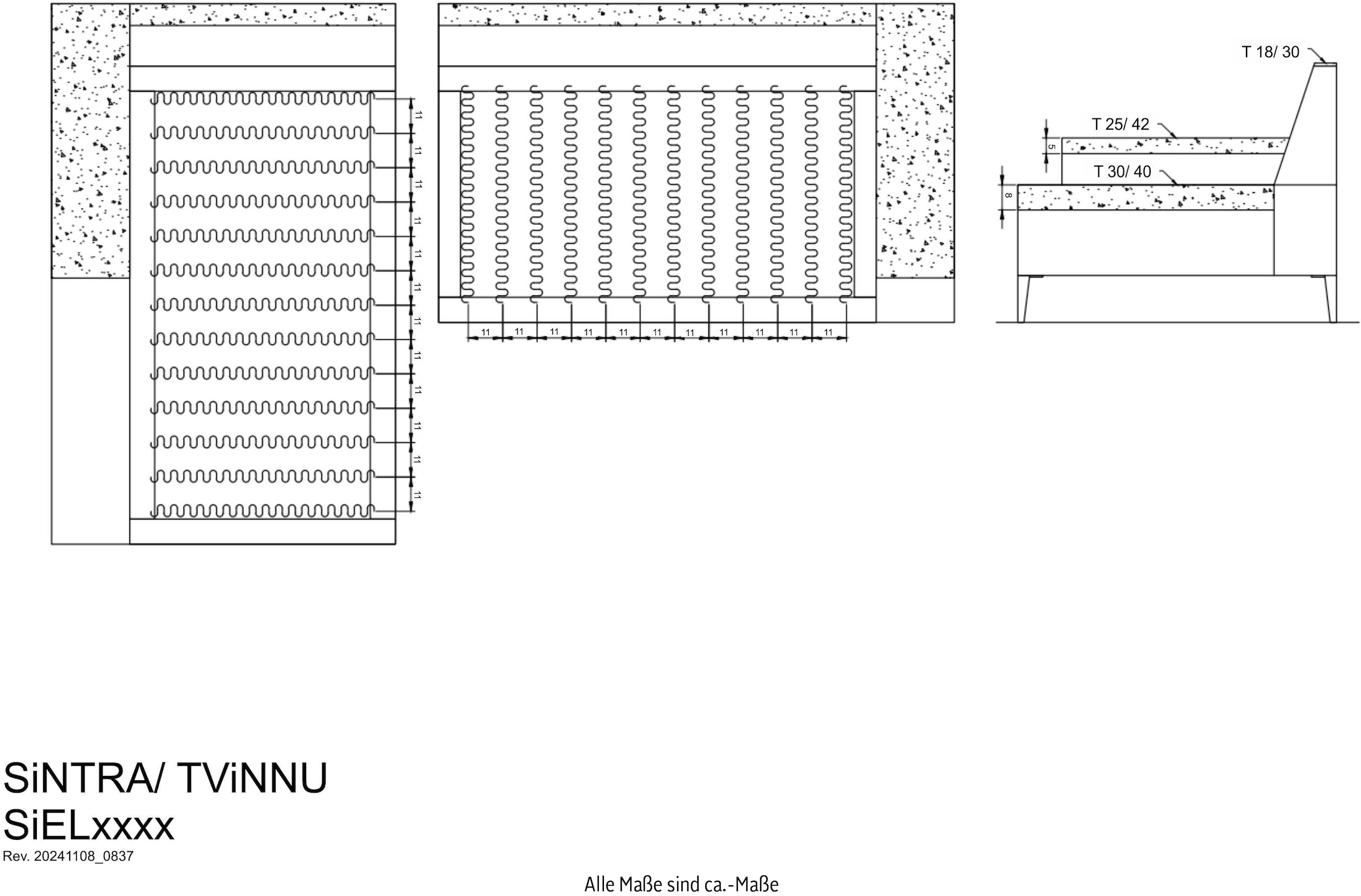 andas Ecksofa »TVINNU, L-Form in Cord, Sofa«, wahlweise Recamiere rechts/links, schwarze Füsse, bequemer Sitzkomfort