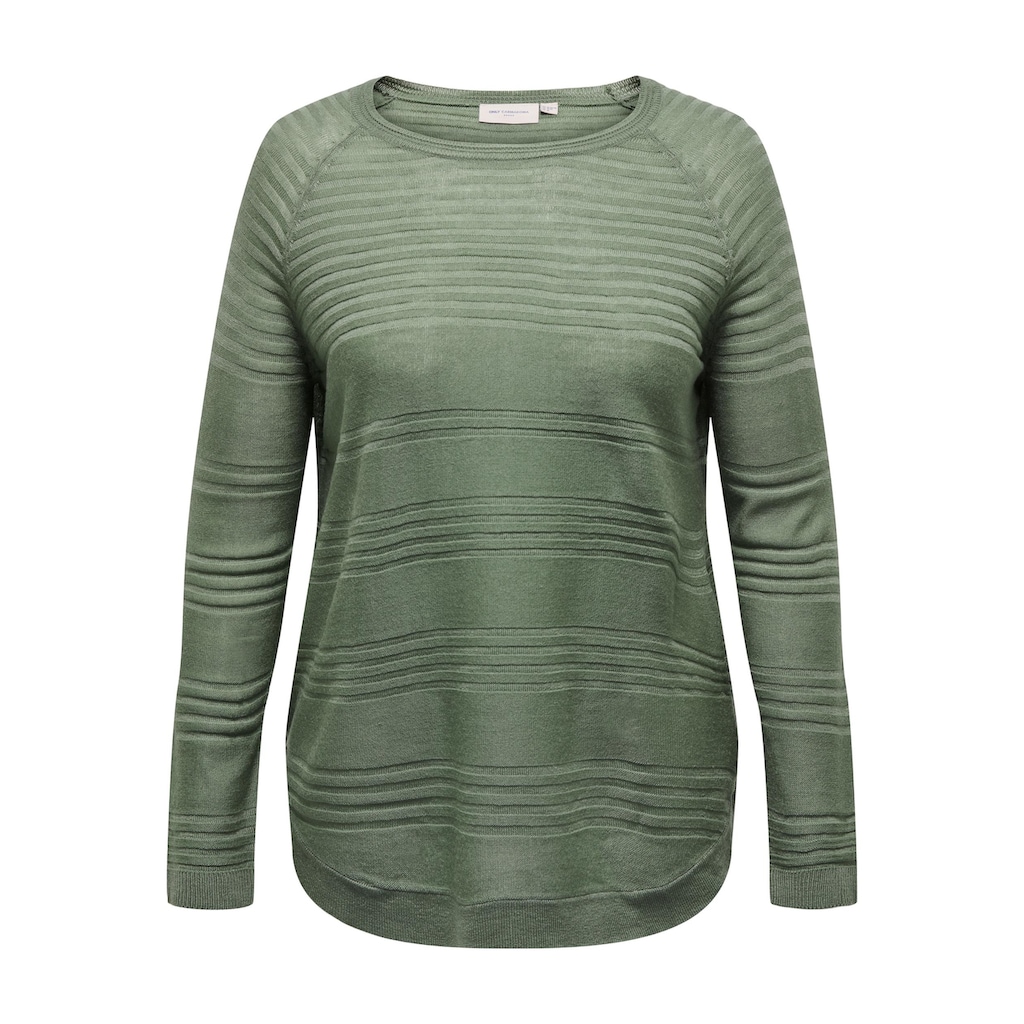 ONLY CARMAKOMA Rundhalspullover »CARNEWAIRPLAIN LS PULLOVER KNT«