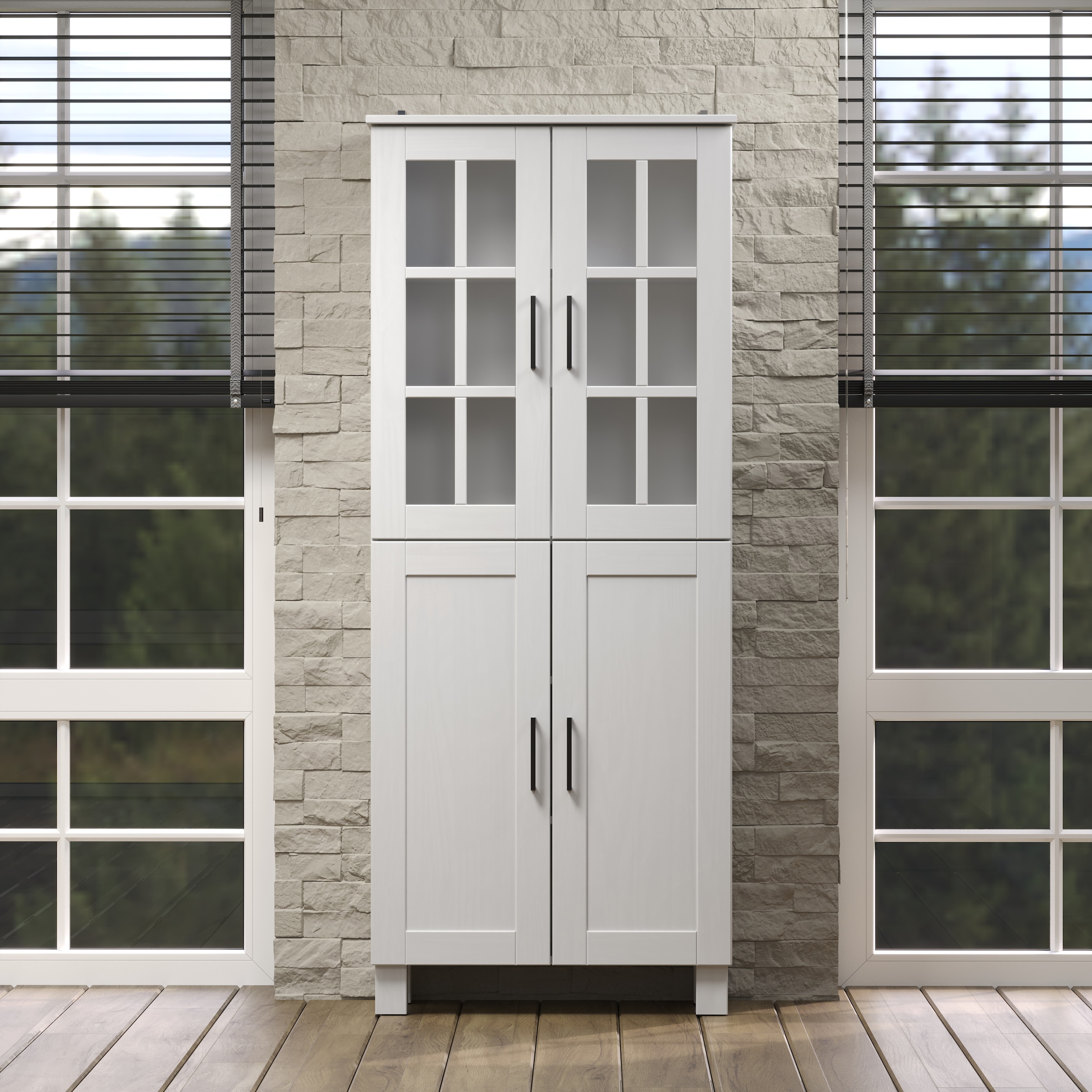 welltime Hochschrank »Ulea«, (1 St.), Breiter Badschrank aus Massivholz - Masse (B/T/H) 70/30/170 cm