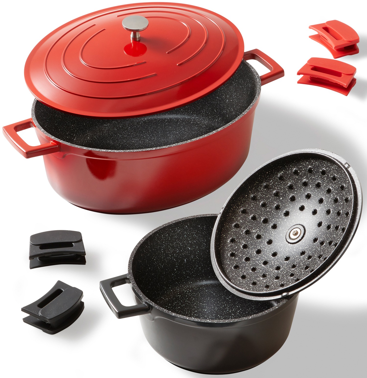 Image of STONELINE Bräter, Aluminiumguss, (Set, 2 tlg.), induktionsgeeignet, inkl. Thermogriffschützern bei Ackermann Versand Schweiz