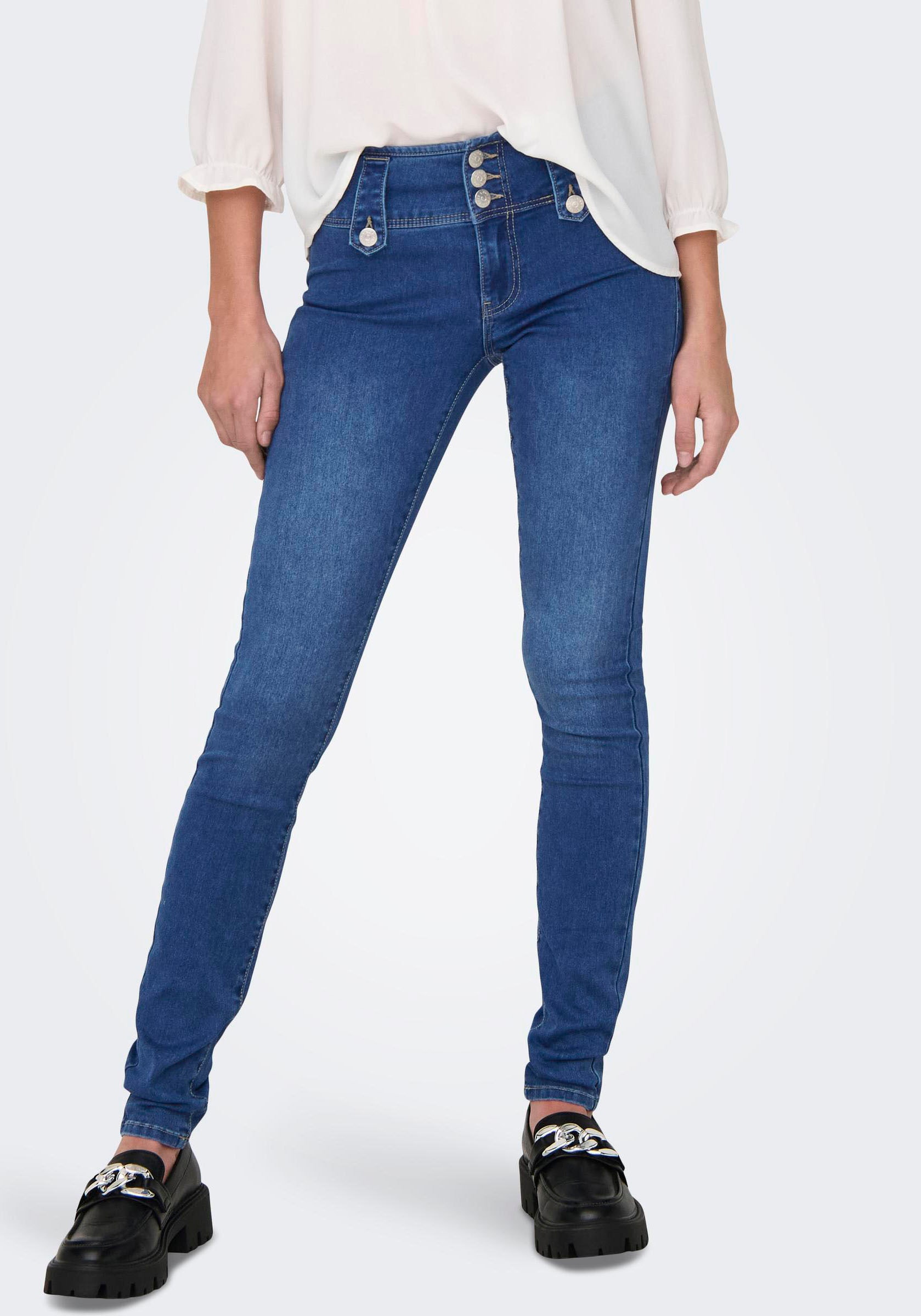 ONLY Skinny-fit-Jeans »ONLROYAL REG SK VIS BUT DET DNM PIM«