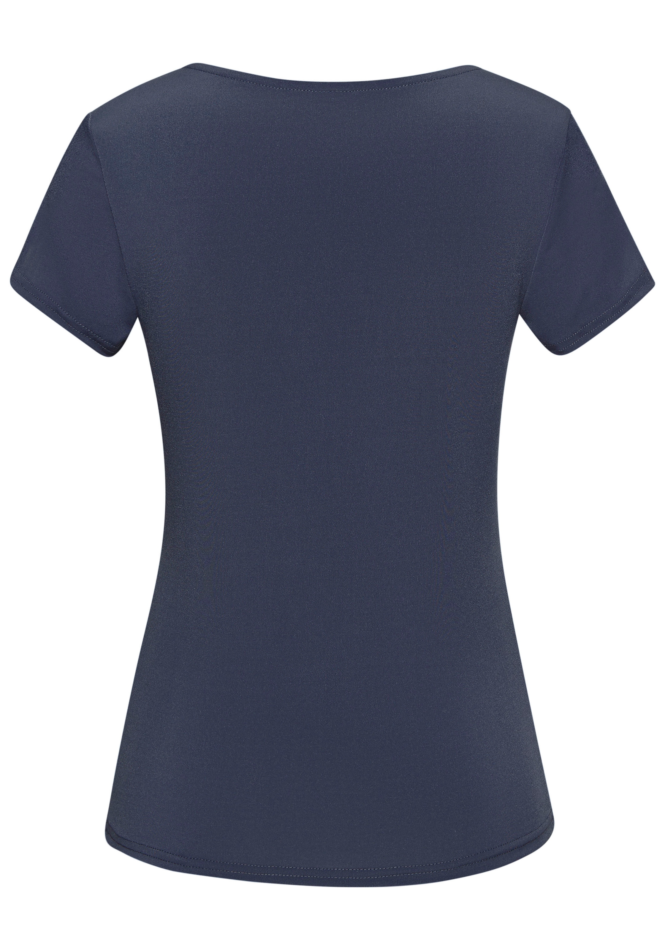 LASCANA T-Shirt, aus bügelfreiem Material, elegantes Kurzarmshirt, doppellagig