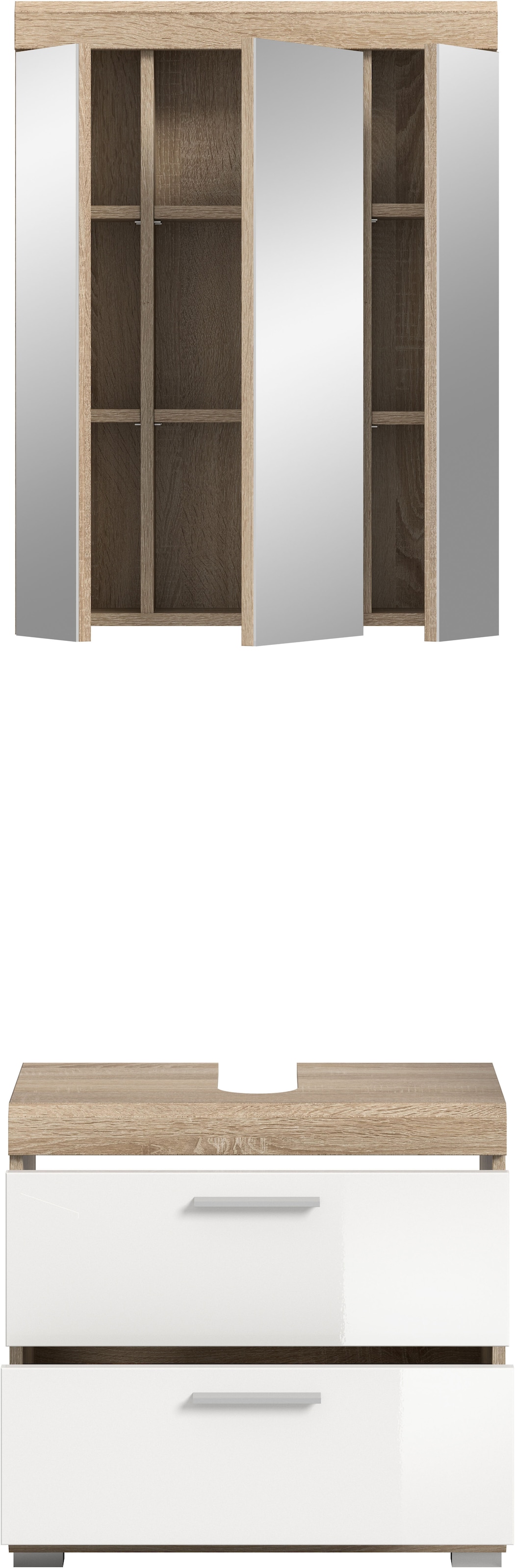 INOSIGN Badmöbel-Set »Siena, 2 tlg., bestehend aus: Waschbeckenunterschrank, Spiegelschrank« Set, TOPSELLER!, 2 Stk. tlg.