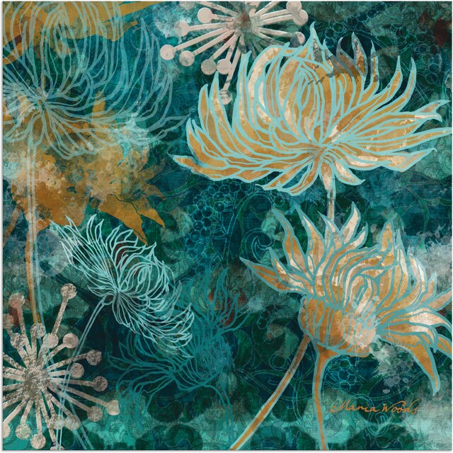 Artland Wandbild »Blaue Chrysanthemen I«, Blumen, (1 St.), als Alubild,  Leinwandbild, Wandaufkleber oder Poster in versch. Grössen jetzt kaufen