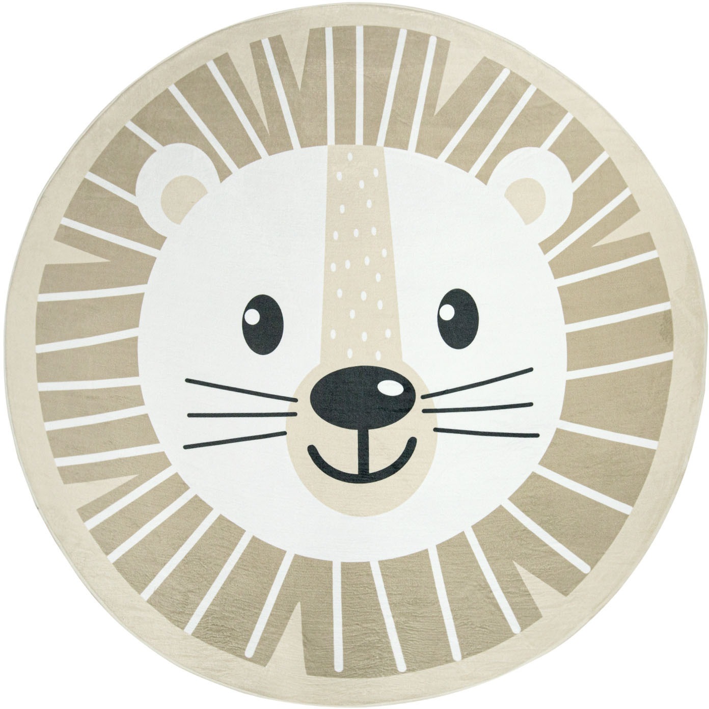 Image of Paco Home Kinderteppich »Chicos 556«, rund, 2 mm Höhe, Flachgewebe, Motiv Löwe, Kinderzimmer bei Ackermann Versand Schweiz