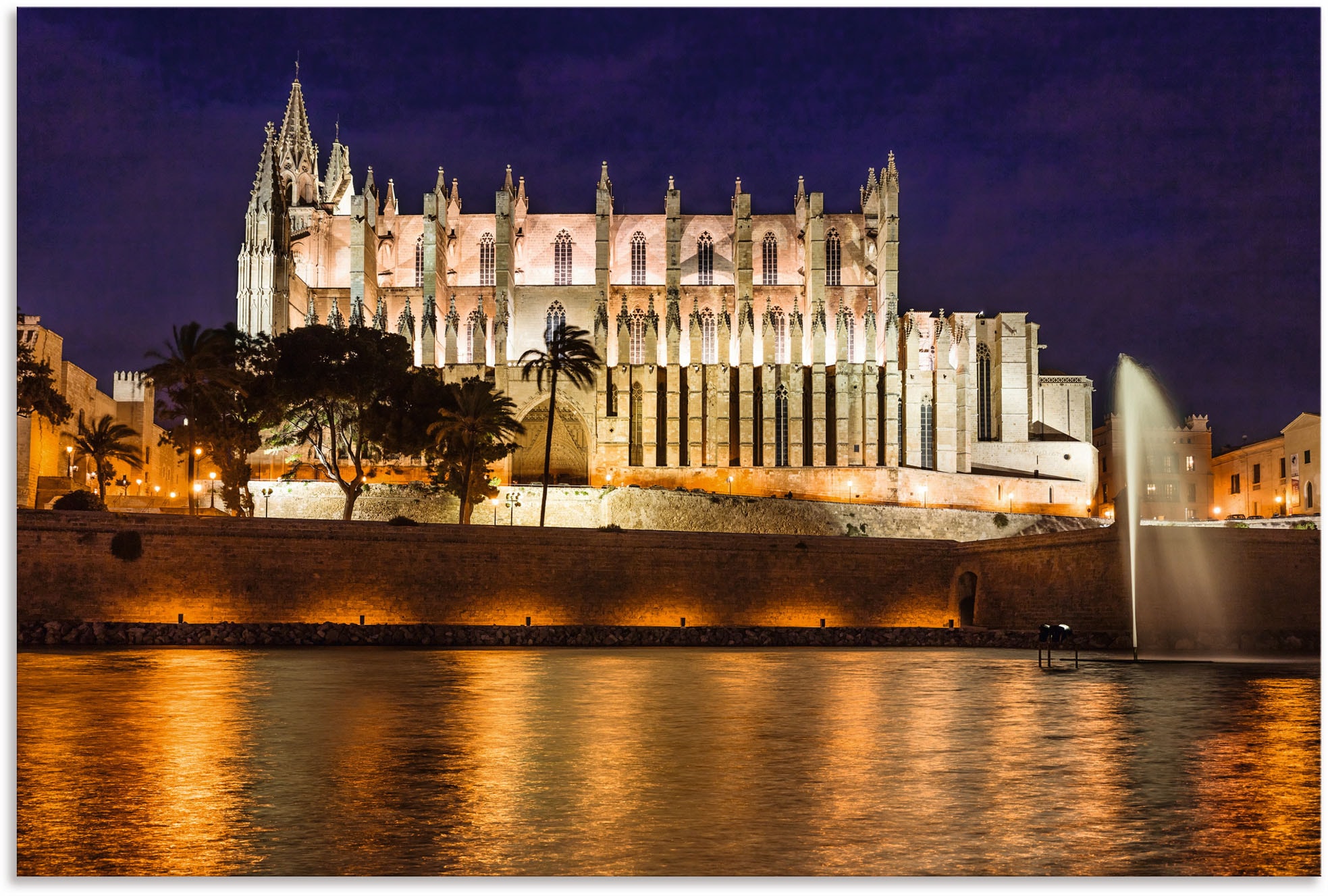 Image of Artland Alu-Dibond-Druck "Kathedrale in Palma de Mallorca Balearen" Gebäude 1 Stk. tlg. für Innen- und Aussenbereich geeignet, Outdoorbild