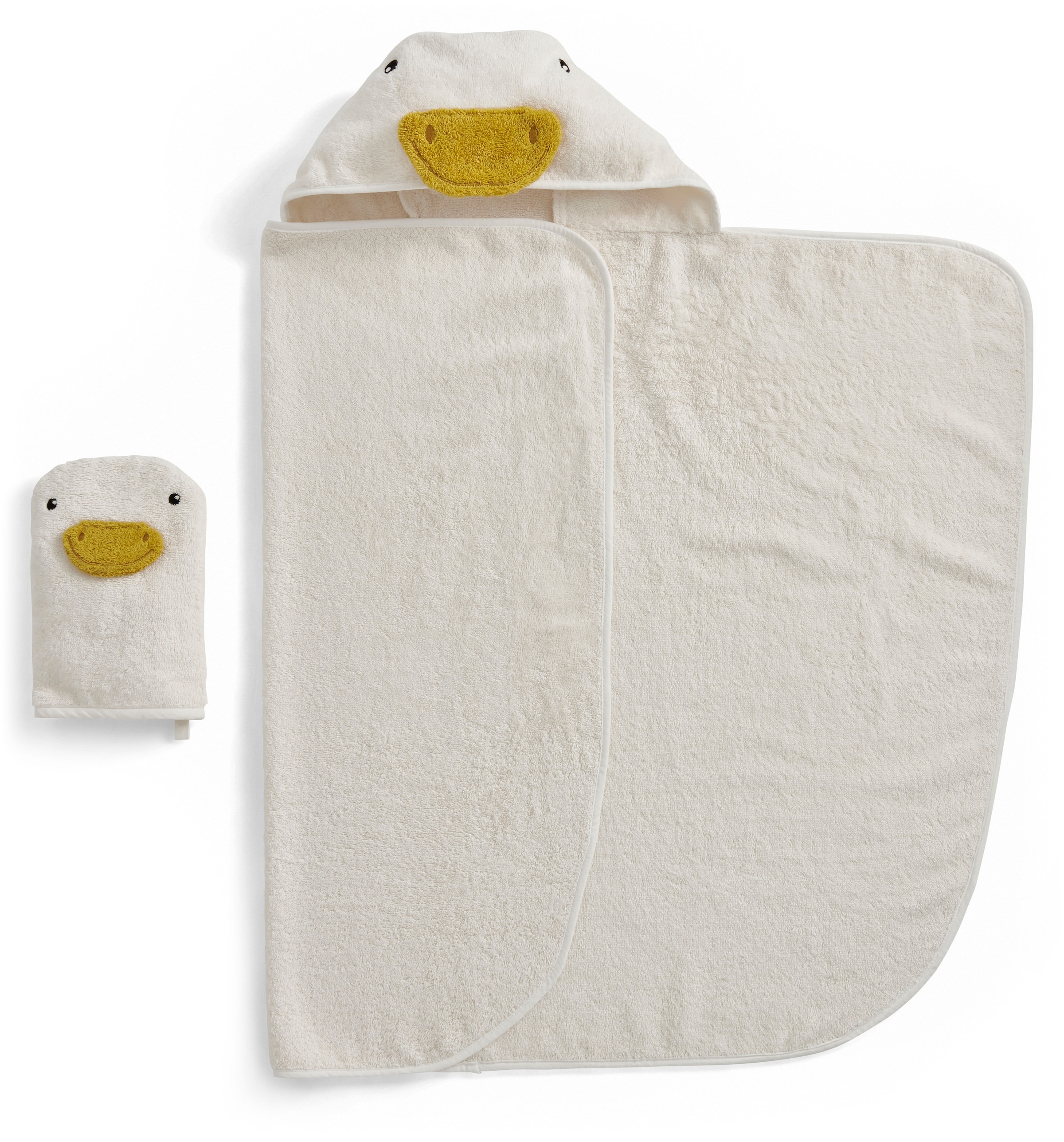 Christy Handtuch Set »Christy Baby Gans« Set 2 Stk. Walkfrottier 1 Kapuzen-Badetuch (95x90 cm) und 1 Waschhandschuh (23x15 cm)