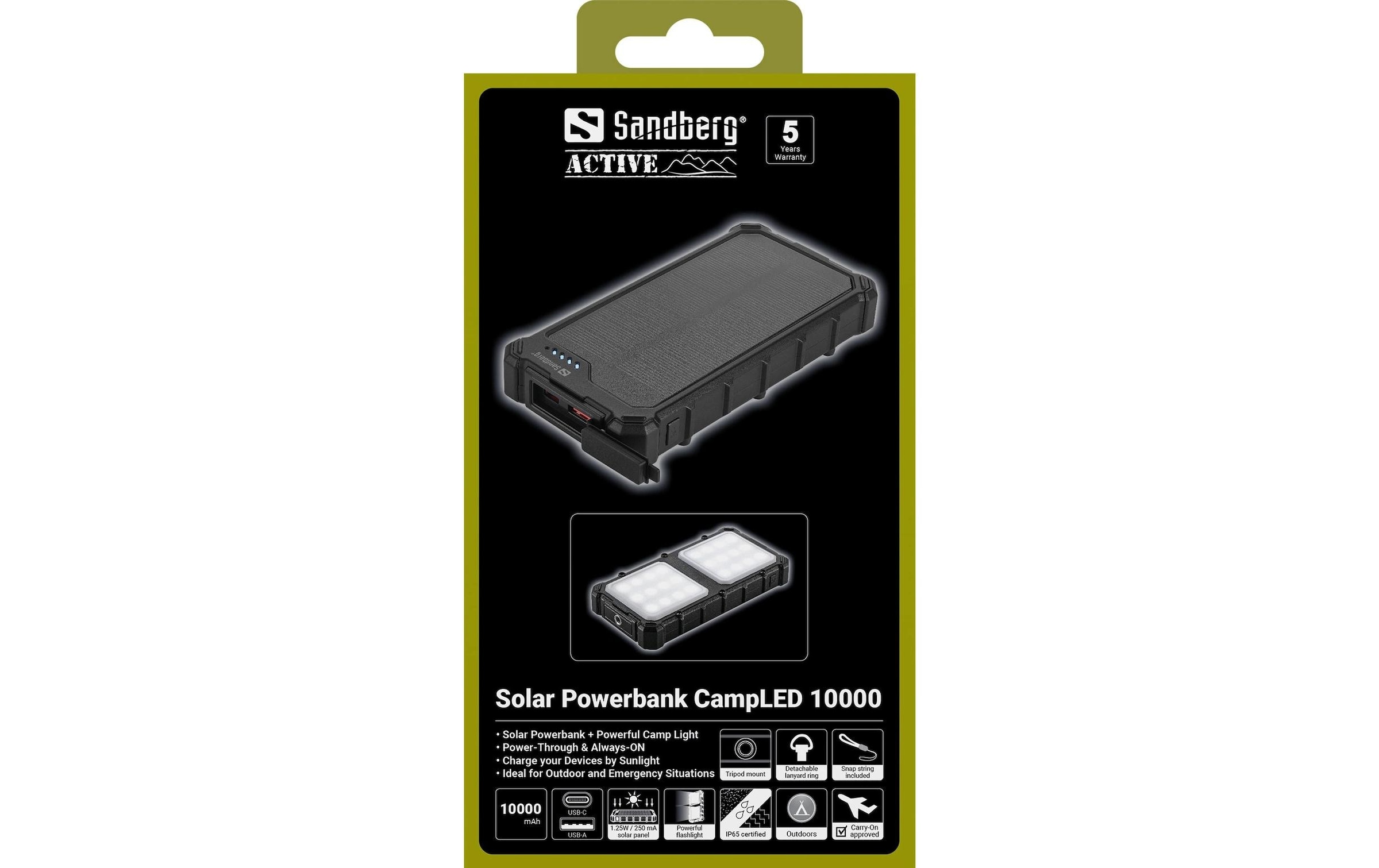 Sandberg Powerbank »Solar CampLED 10000 mAh« Solarpanel