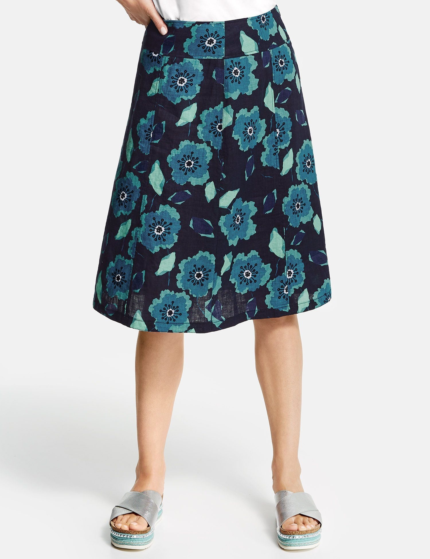 Rock G lang »Rock aus bedrucktem Leinen«