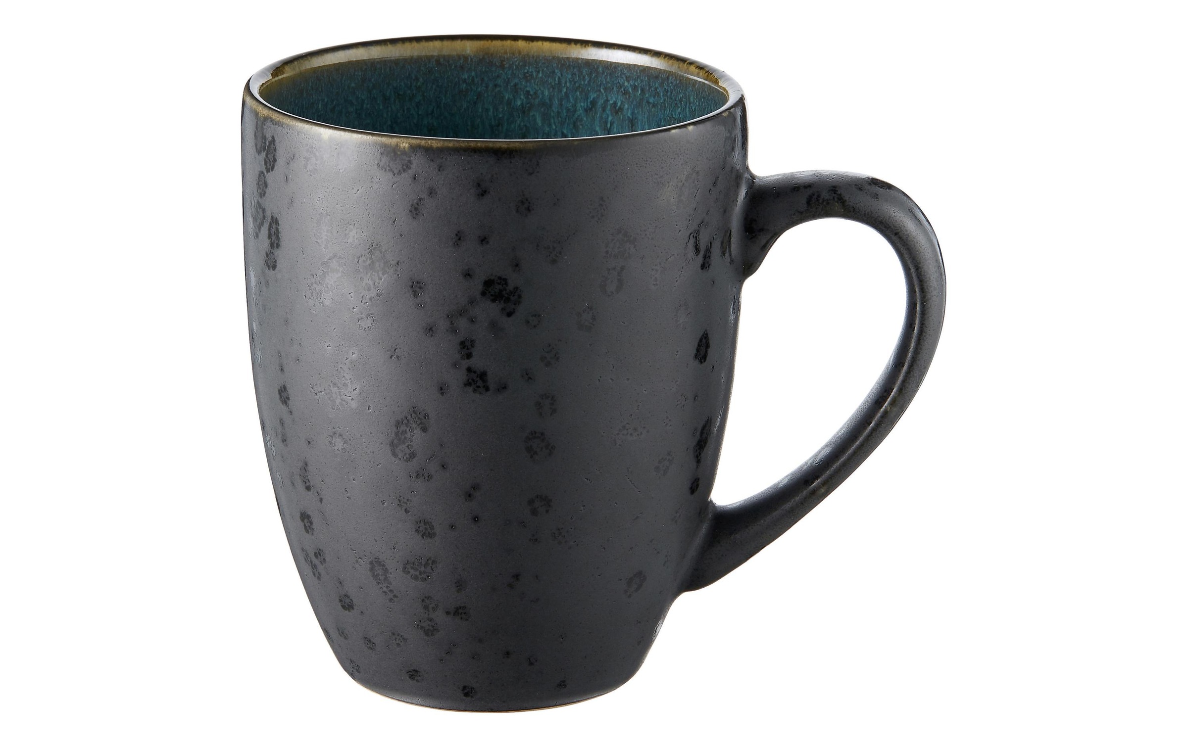 Bitz Becher mit Henkel matt black / shiny green 0,3 l
