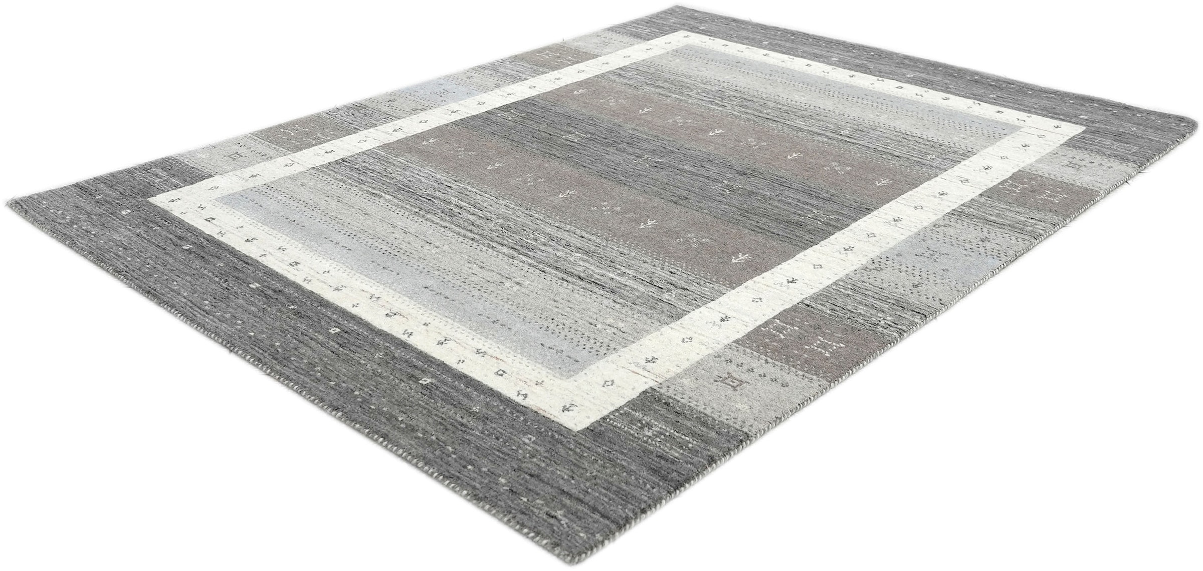 THEKO Tapis en laine »Memu ZO-7406-24« Rectangulaire 12 mm Höhe Gabeh Design, reine Wolle, besonders flach, handgewebt, warme Farben