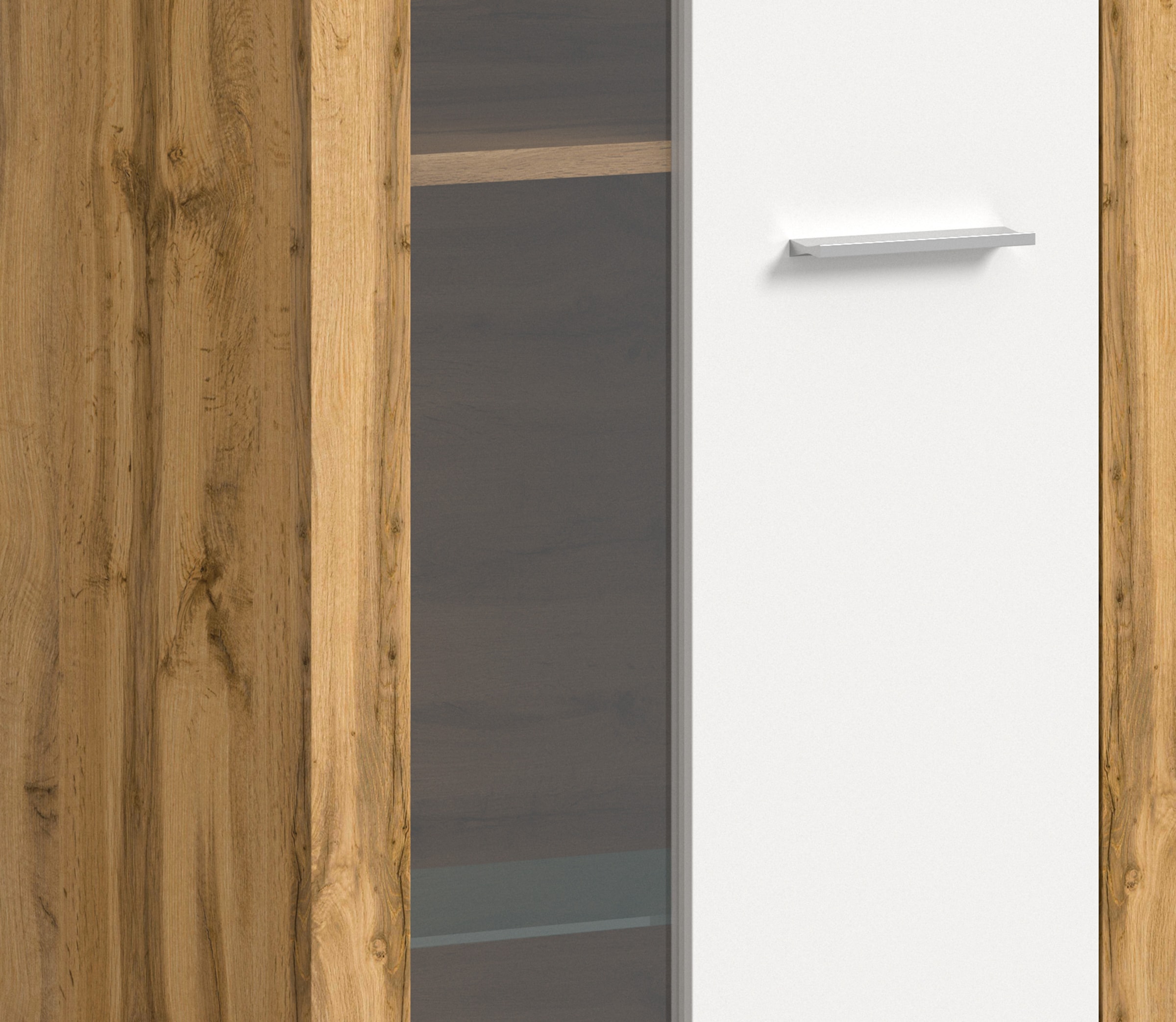 INOSIGN Wohnwand »Aosta, Breite 310cm, best. aus: 2x Vitrine, Lowboard, Wandboard«, Wohnwand, Kombination, Anbauwand, Möbel Set, Schrankwand, Möbel Kombi