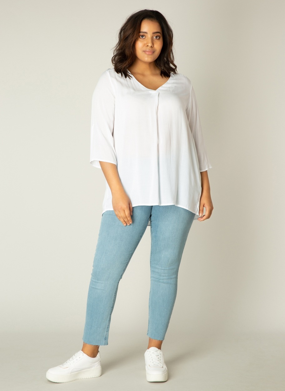 Base Level Curvy Klassische Bluse mit V-Ausschnitt