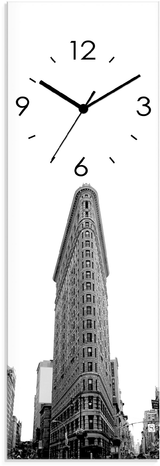 Image of Artland Wanduhr "Flatiron Building New York" wahlweise mit Quarz- oder Funkuhrwerk, lautlos ohne Tickgeräusche