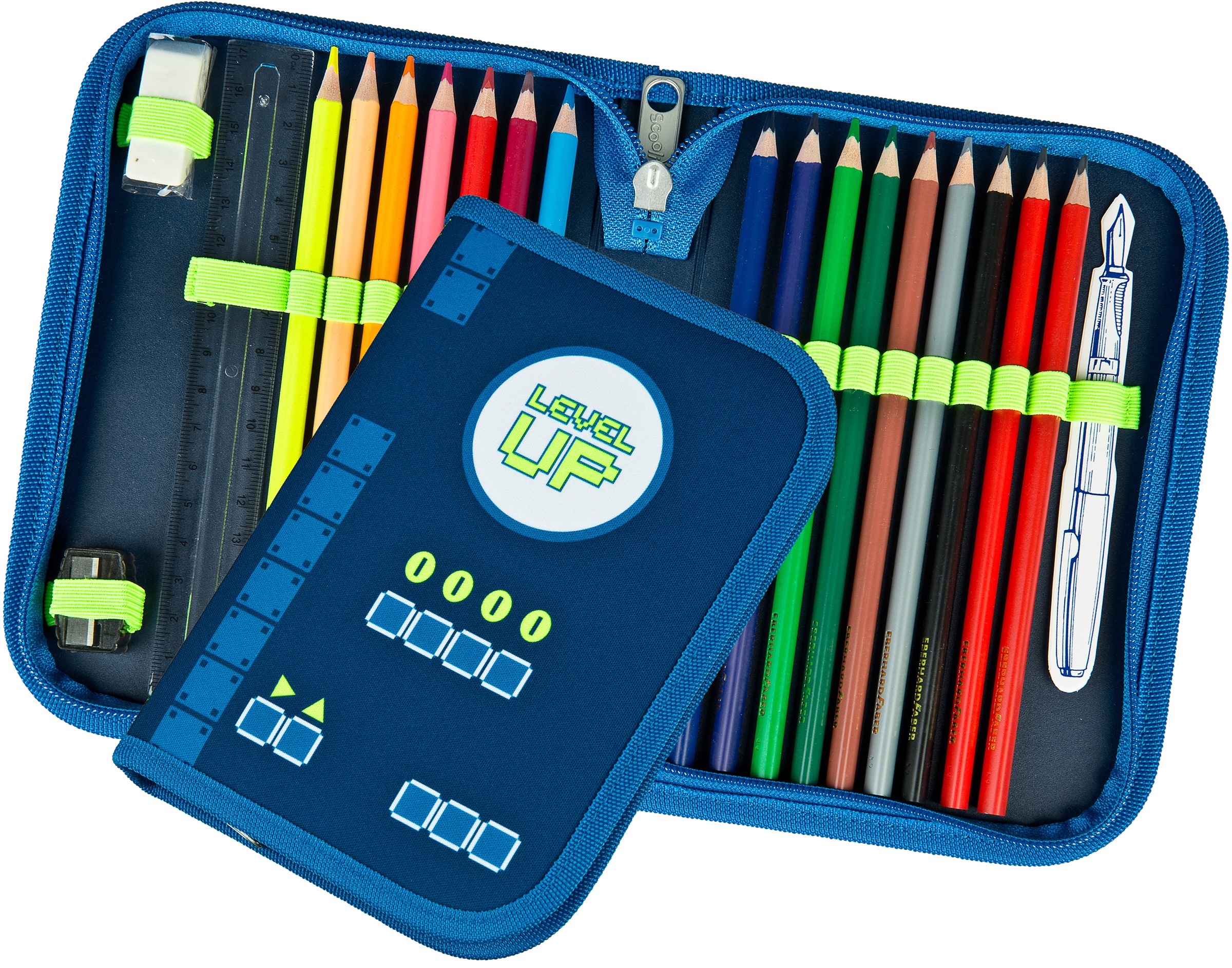 Scooli Schulranzen »EasyFit, Boys, Level Up«, Reflektoren-Floureszierende Flächen, Glow Edition