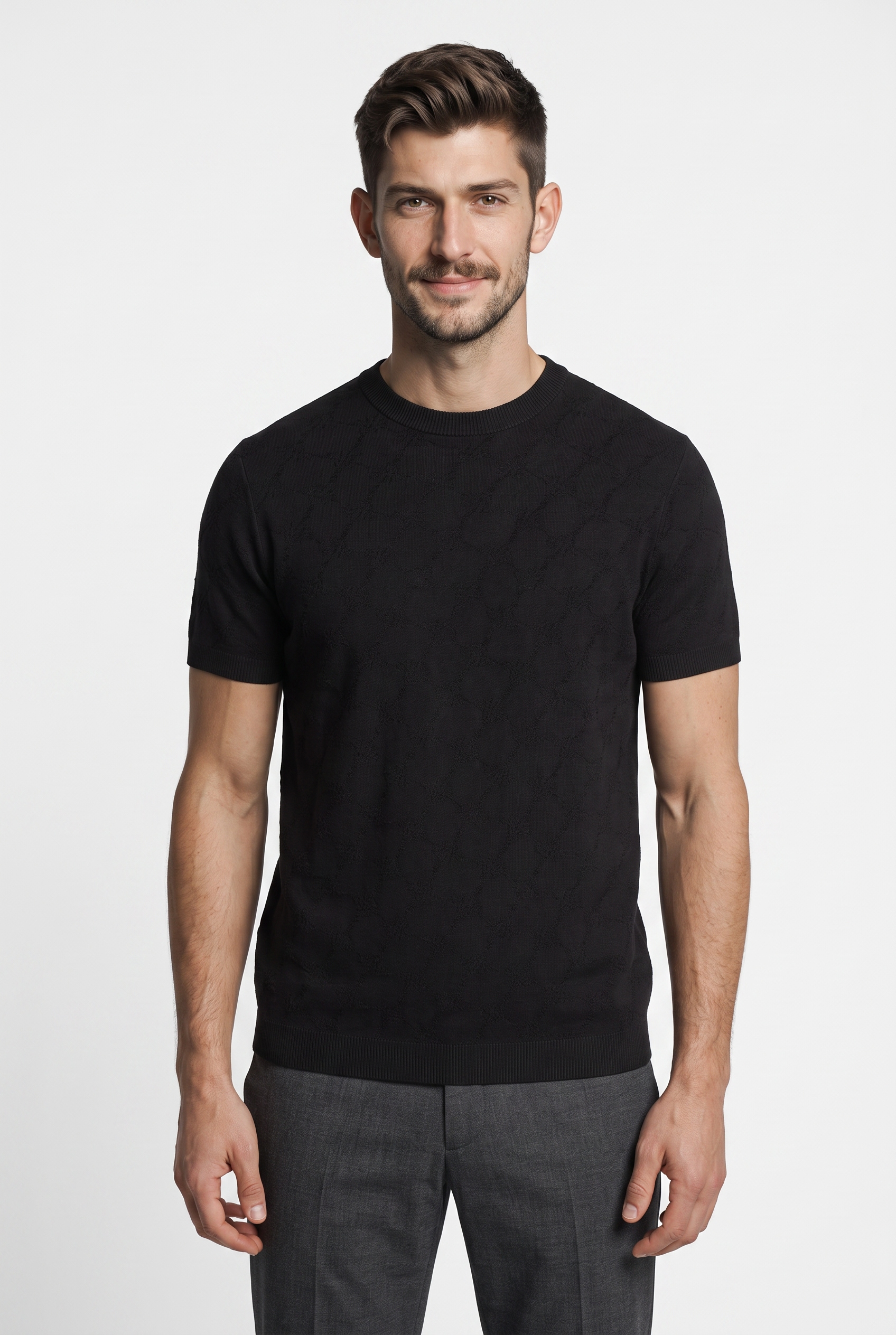 Image of JOOP Kurzarmpullover "Ravao" Cornflower Allover