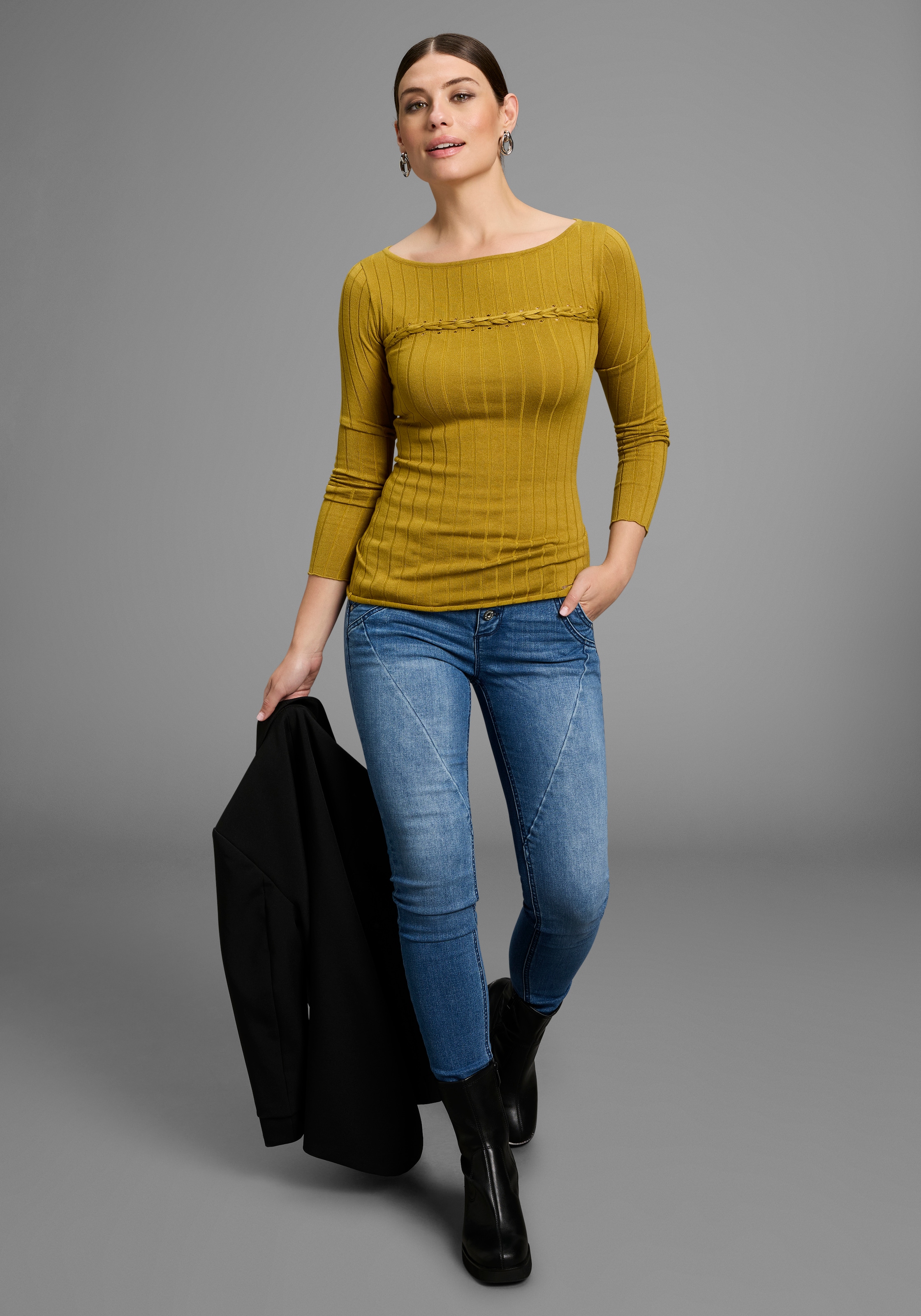 Bruno Banani Skinny-fit-Jeans, mit schrägen Nähten - NEUE KOLLEKTION