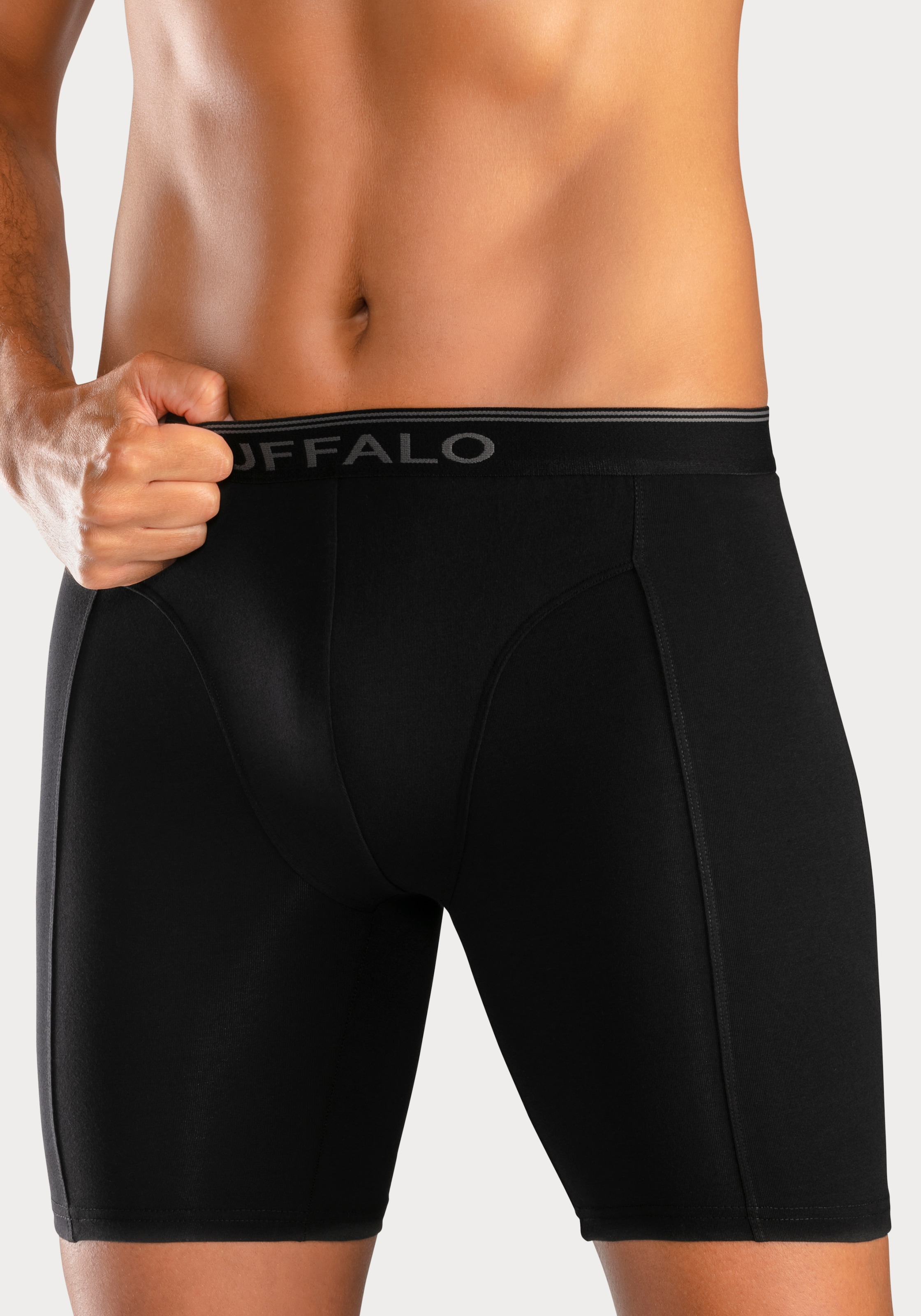 Buffalo Langer Boxer »Boxershorts für Herren«, (Packung, 3 St.), in langer Form ideal auch für Sport und Trekking