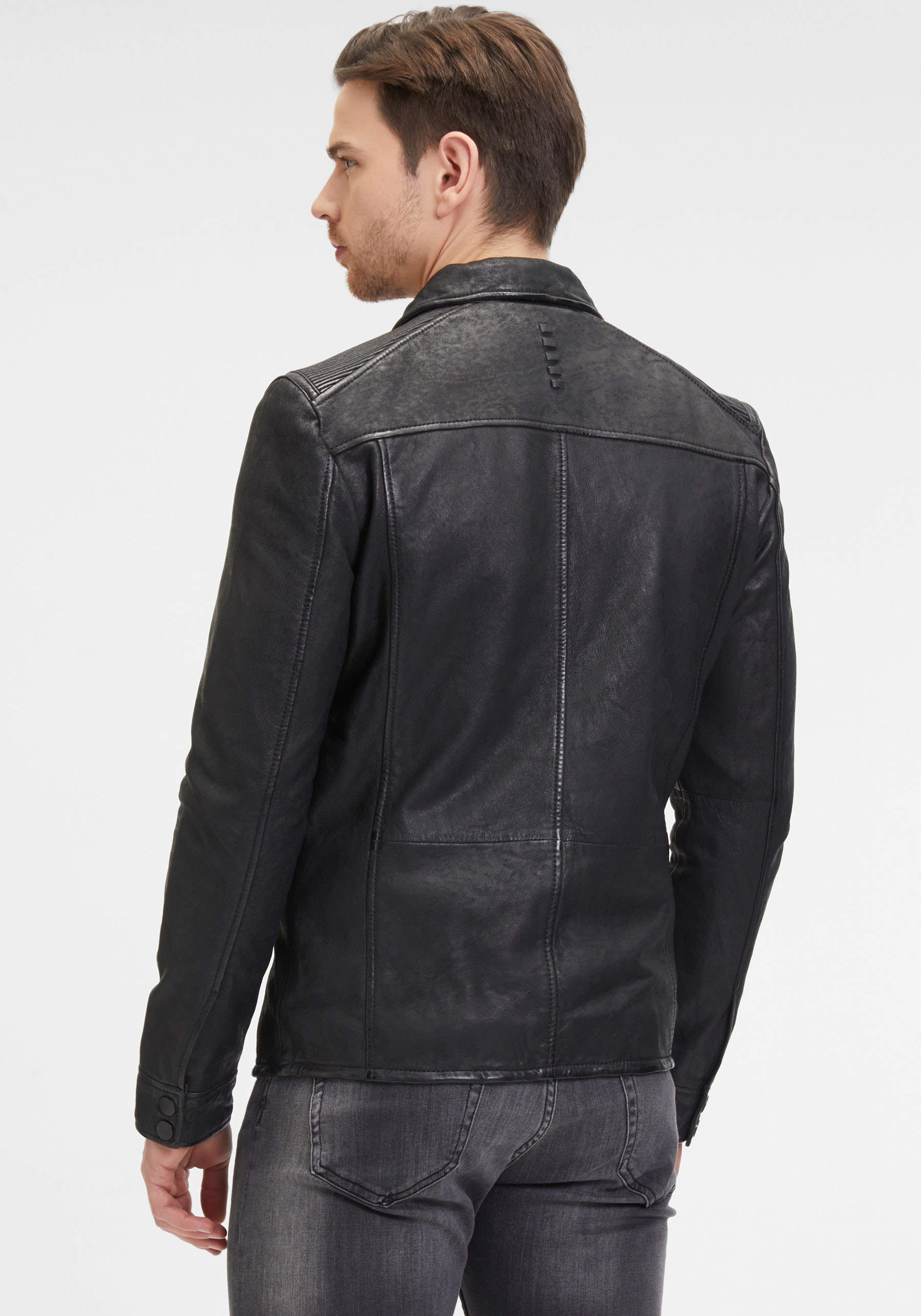 Mauritius Lederjacke »G2MImon SF«, mit Druckerleiste, Reissverschlusstaschen