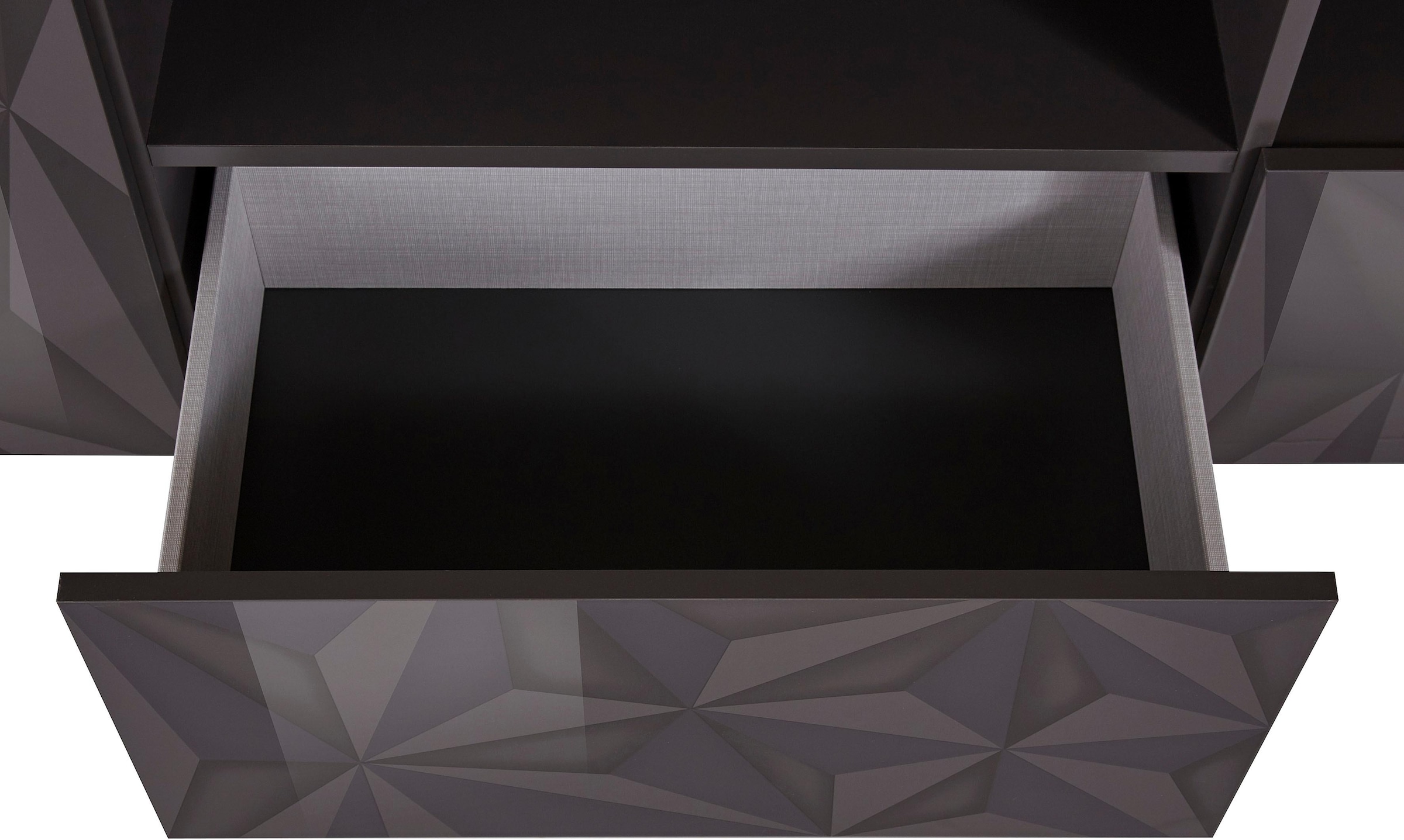 INOSIGN Sideboard »Prisma Breite 241, Kommode 2 Türen, 4 Schubkästen, Anrichte«, Front mit elegantem Siebdruck, grifflos, viel Stauraum