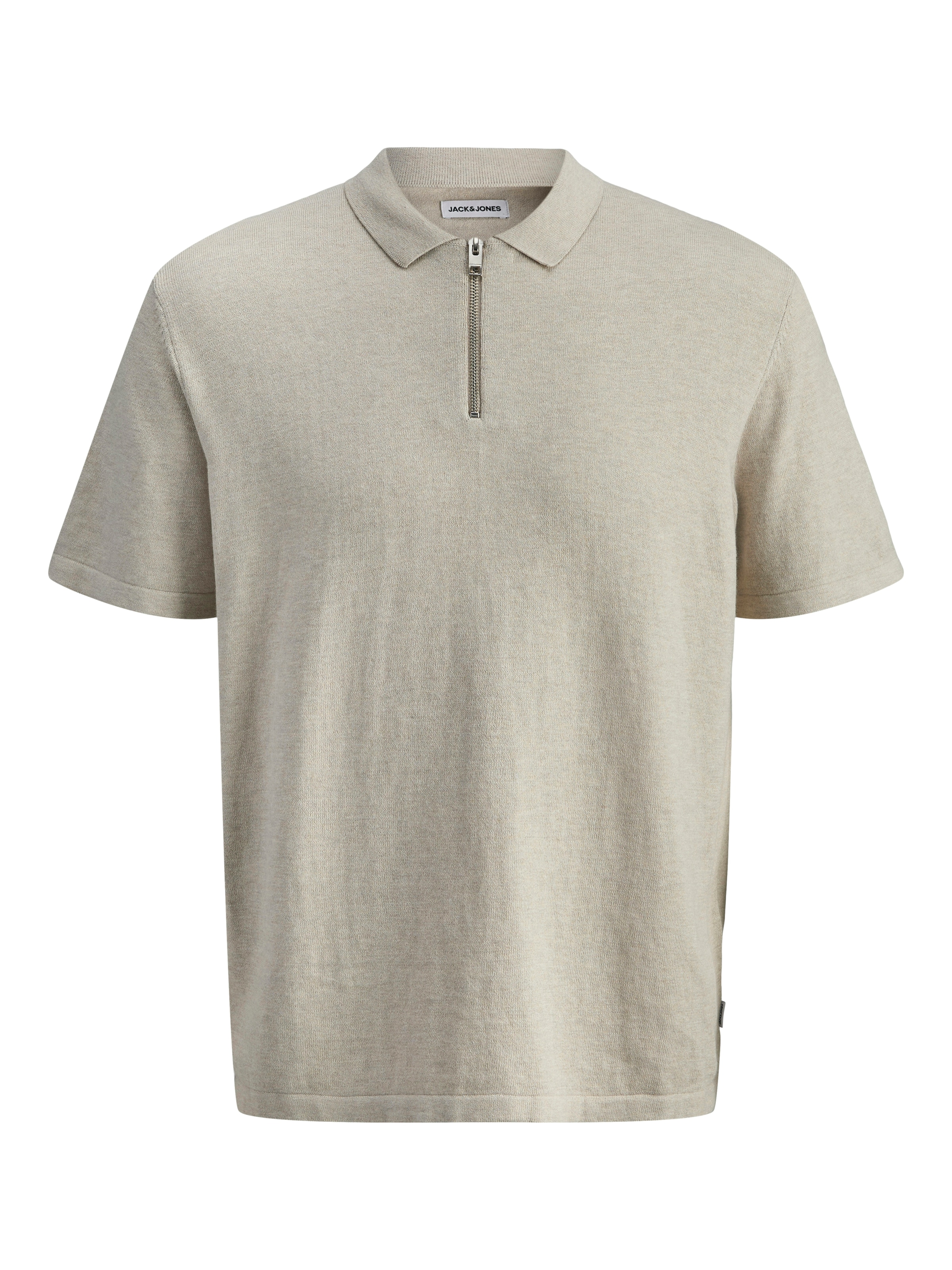Jack & Jones Pull à manches courtes »JJEEMIL KNIT ZIP POLO SS SN« avec fermeture éclair courte