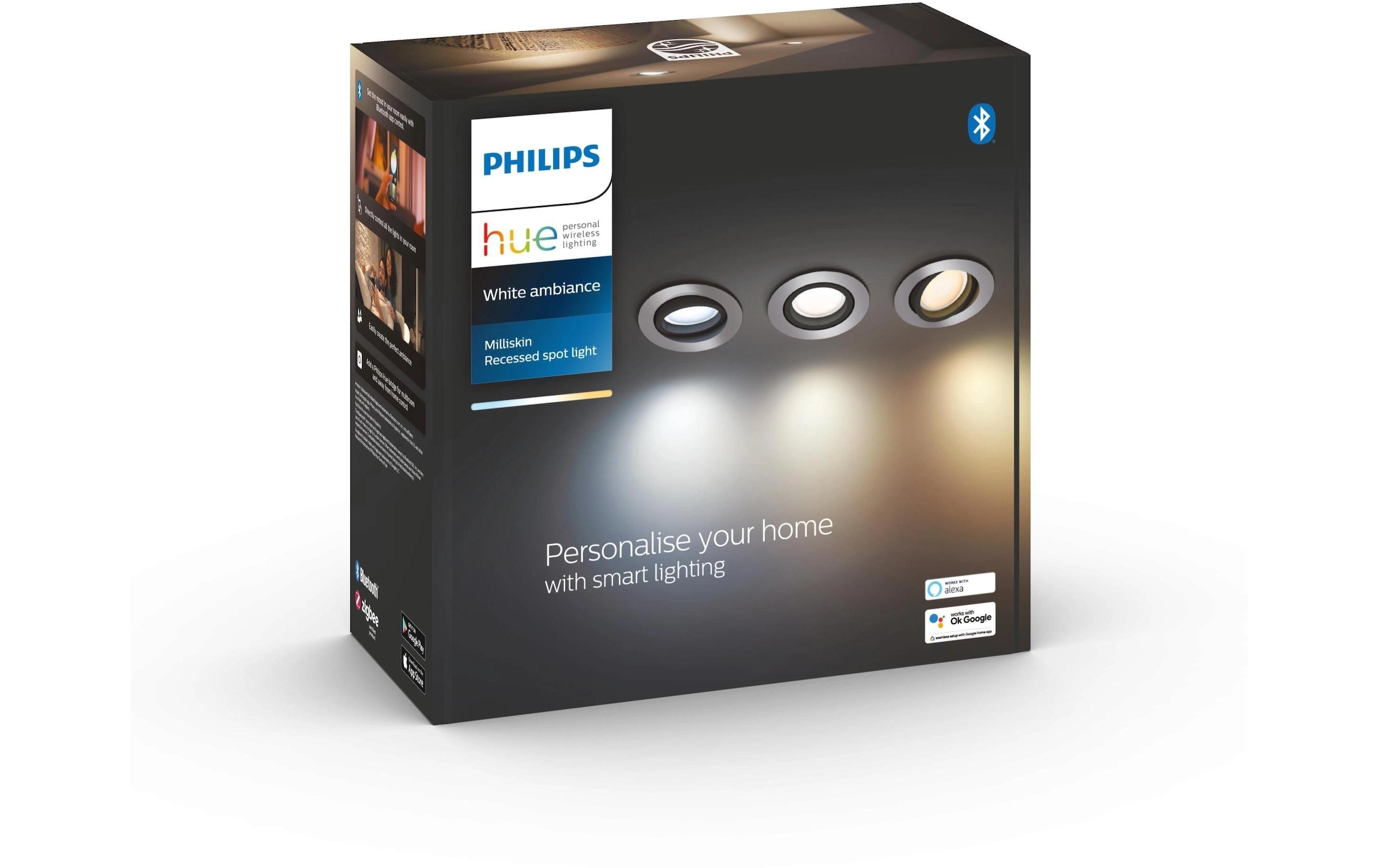 Philips Hue LED Deckenleuchte »Milliskin 3er-Pack Rund«, Leuchtmittel GU10 | LED wechselbar