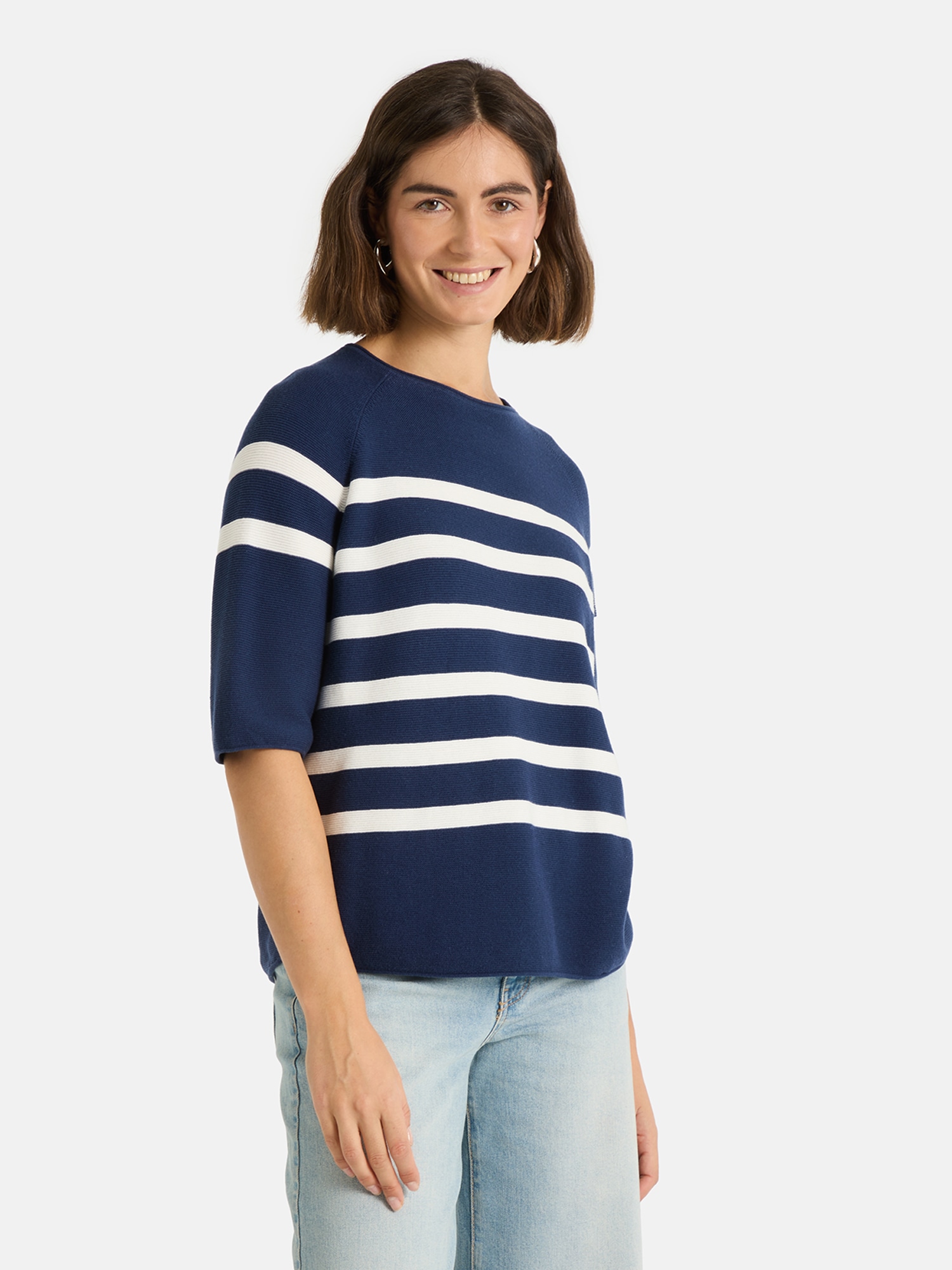 Image of Lieblingsstück Kurzarmpullover "KlerariEP" Halbarm mit Rundhals, gestreift