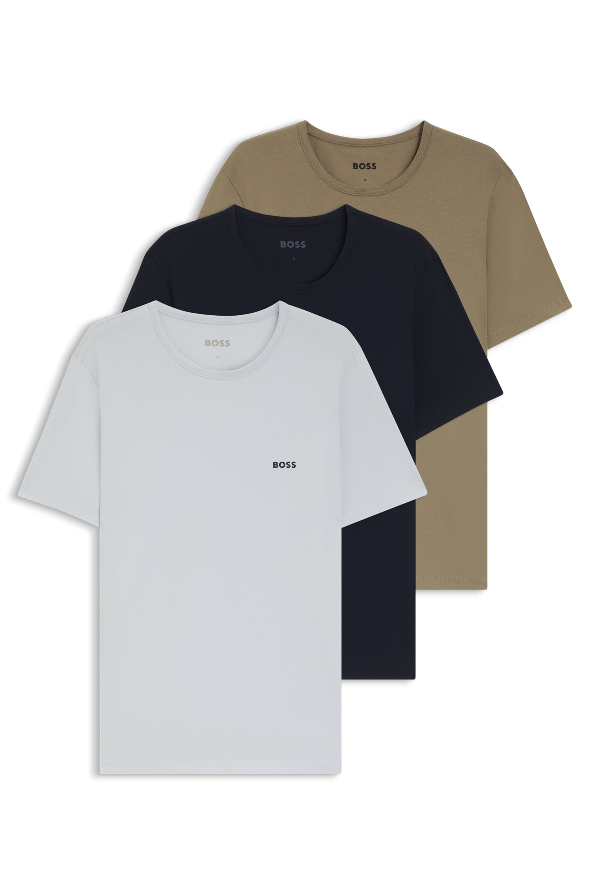 Image of BOSS T-Shirt "TShirtRN 3P Classic" 3 tlg. mit Logostickerei