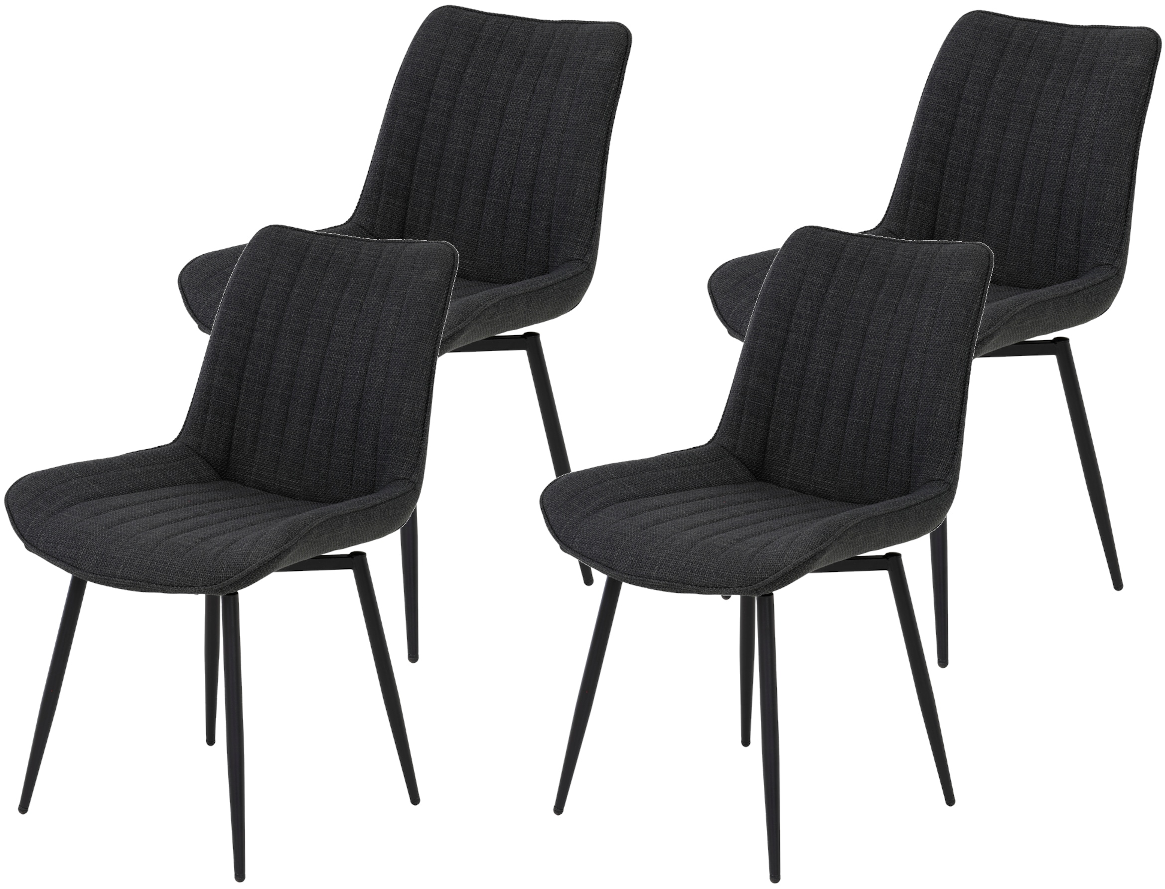 Image of HELA Drehstuhl "Vierfussstuhl BERGEN" (Set) 4 Stk.Esszimmerstuhl, XL-Sitzbreite, 360 drehbar
