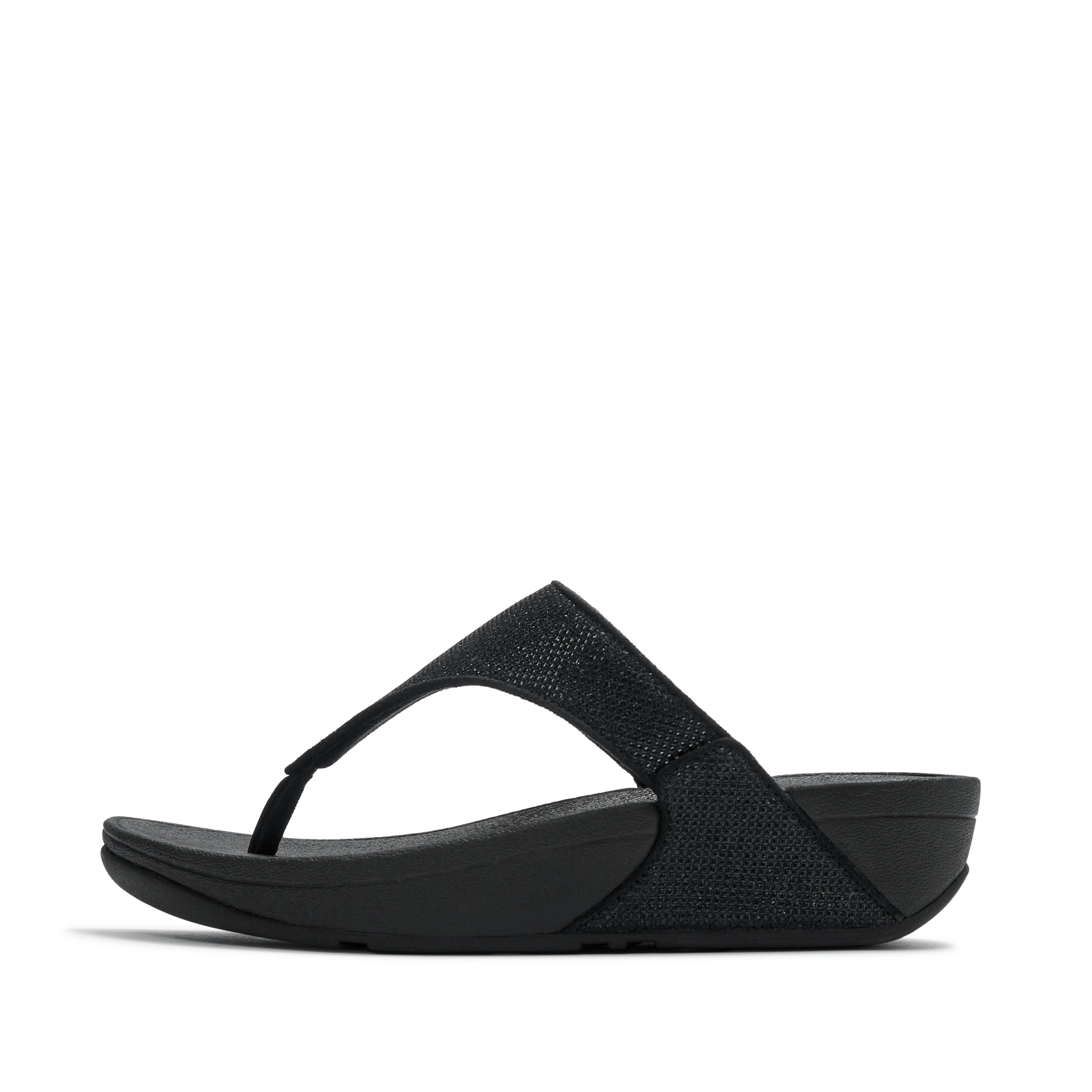 Fitflop Dianette »LULU SHIMMERGLITZ TOE-POST SANDALS«  talon compensé, tongs, chaussure de bain, chaussure d'été avec détails scintillants