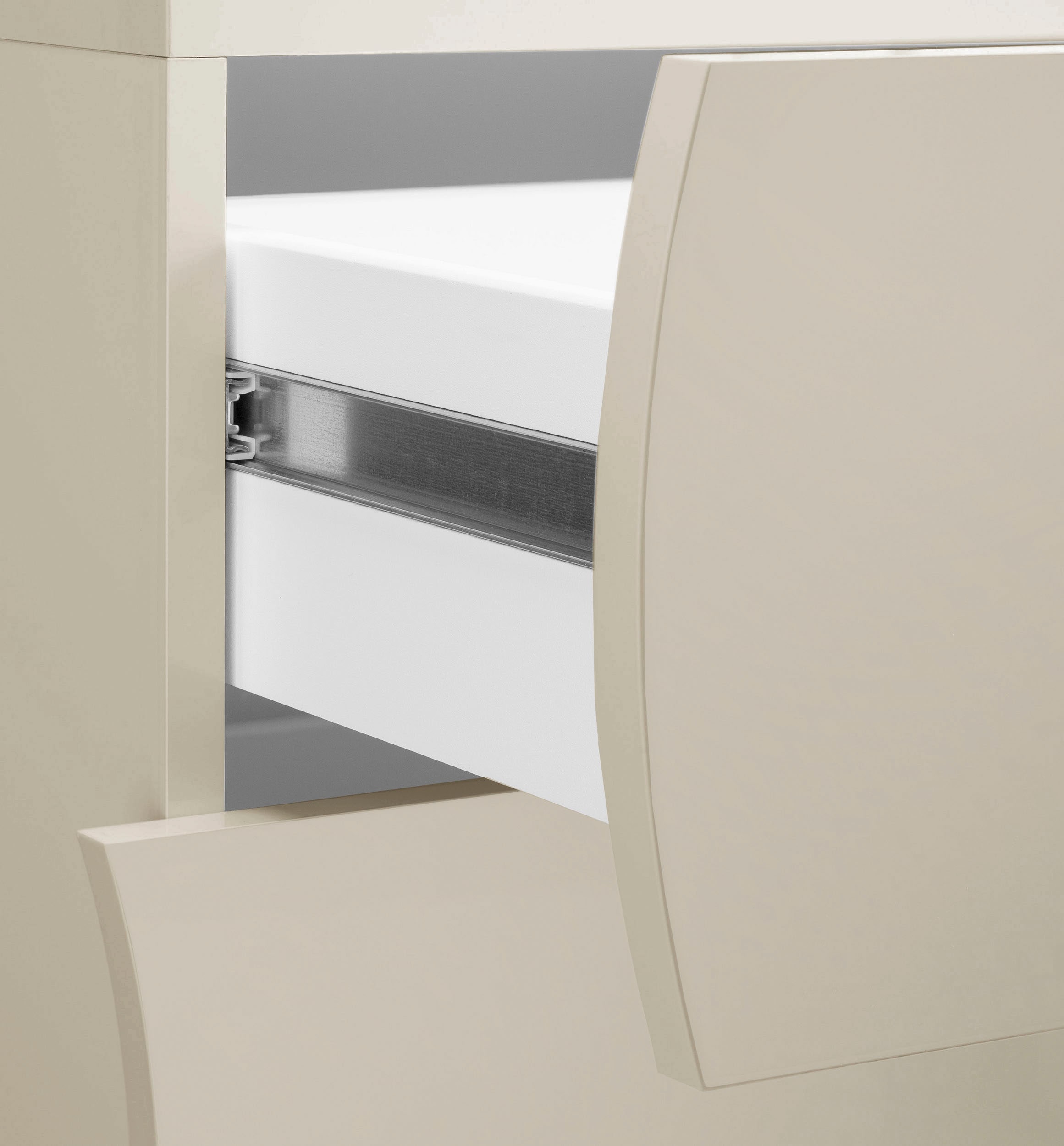 Home affaire Commode Onda, 89 cm de large, cachemire mat, avec 4 tiroirs, fabriqué en Italie