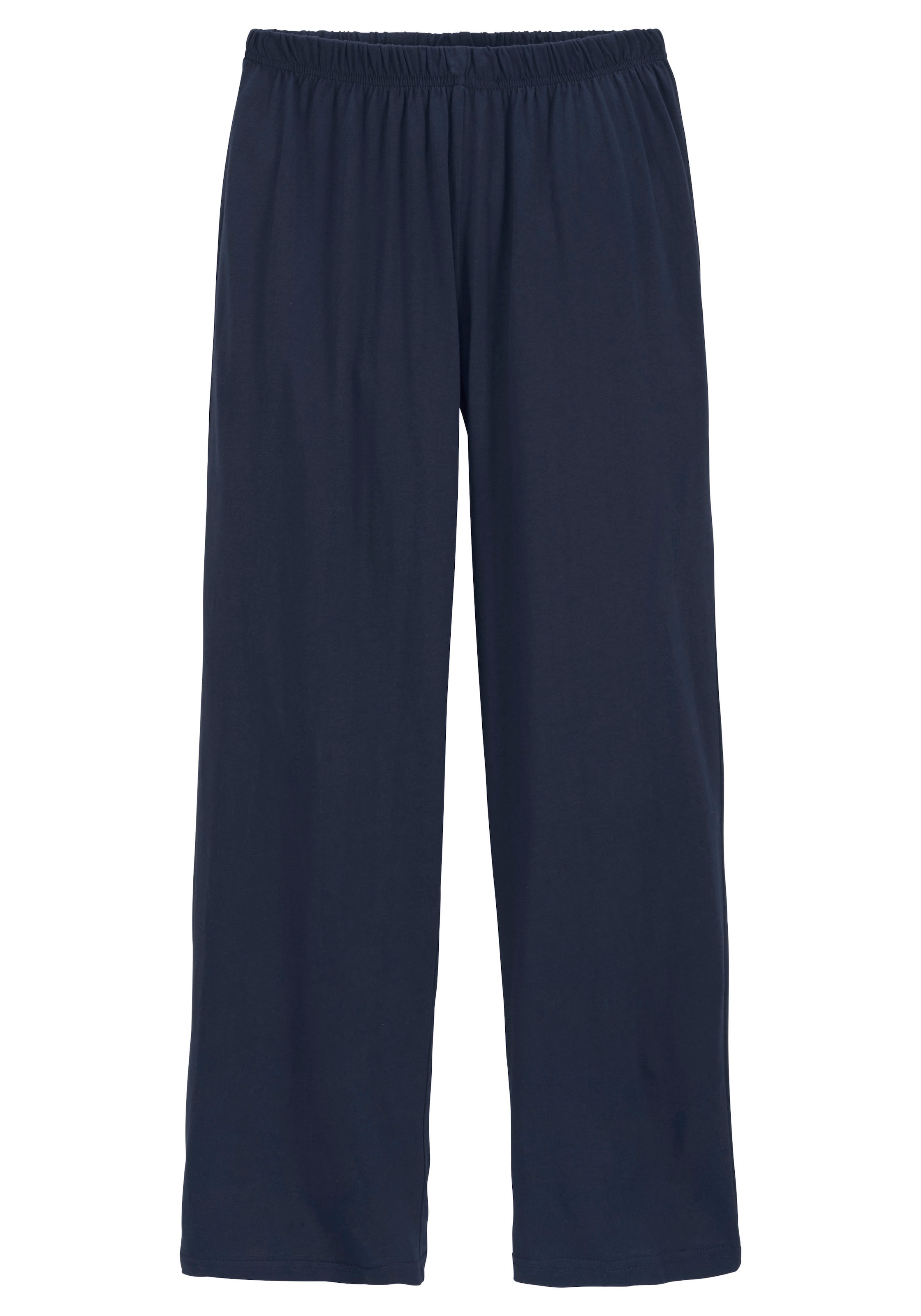 le jogger® Pyjama, (Packung, 4 tlg., 2 Stück), Schlafanzug in langer Form, Hose 1x uni und 1x kariert
