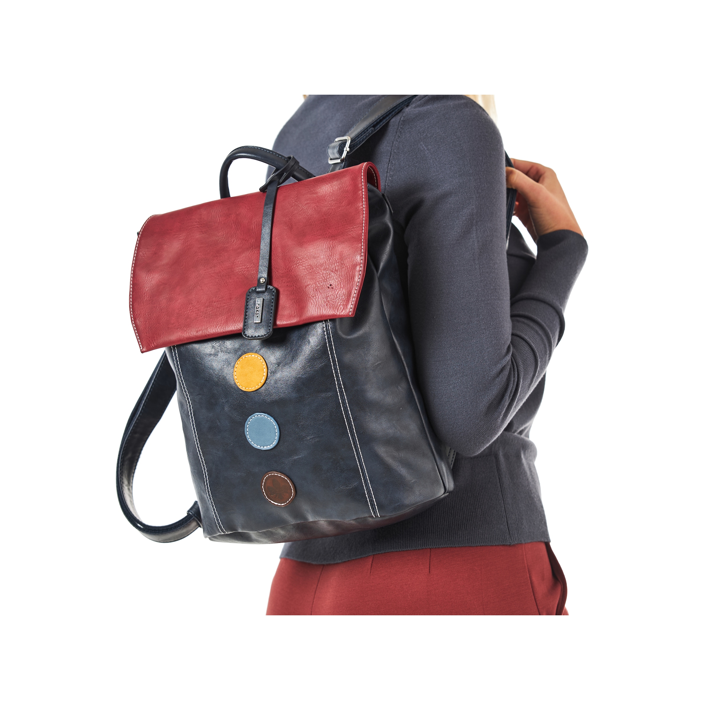 Rieker Cityrucksack Freizeitrucksack, Shoppingrucksack mit bunten Akzenten