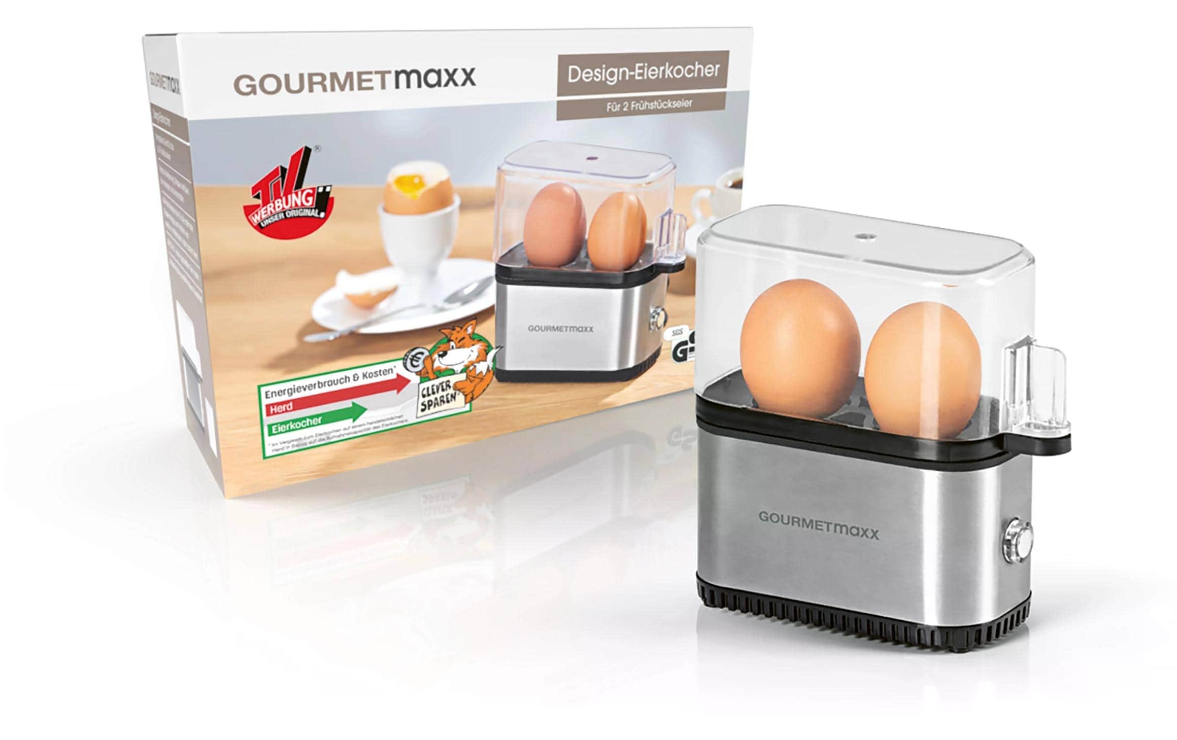 GOURMETmaxx Eierkocher »Kompakt 2.0 Silber, 2 Eier«, 200 W